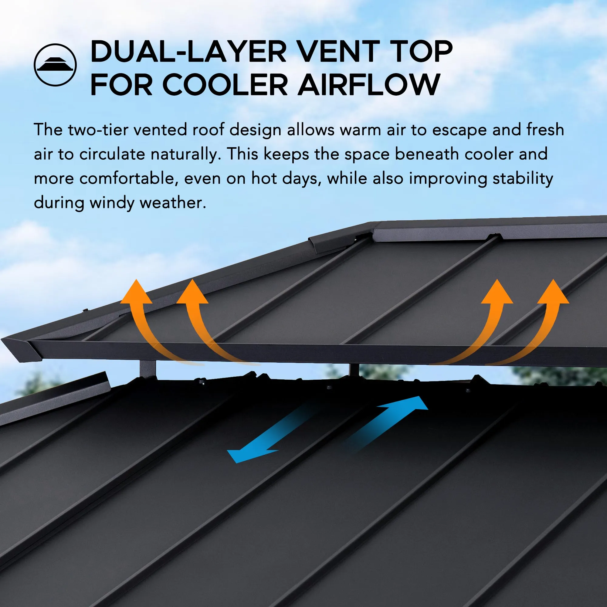 Heavy-Duty Hardtop Gazebo with Mosquito Netting - 3.6m x 3m - Image 5