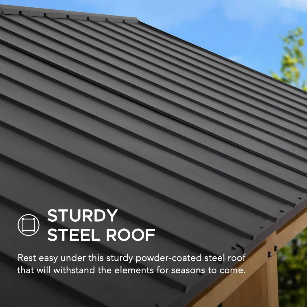 DIRAN Cedar Wood Carport - 336cm x 603cm - Image 4