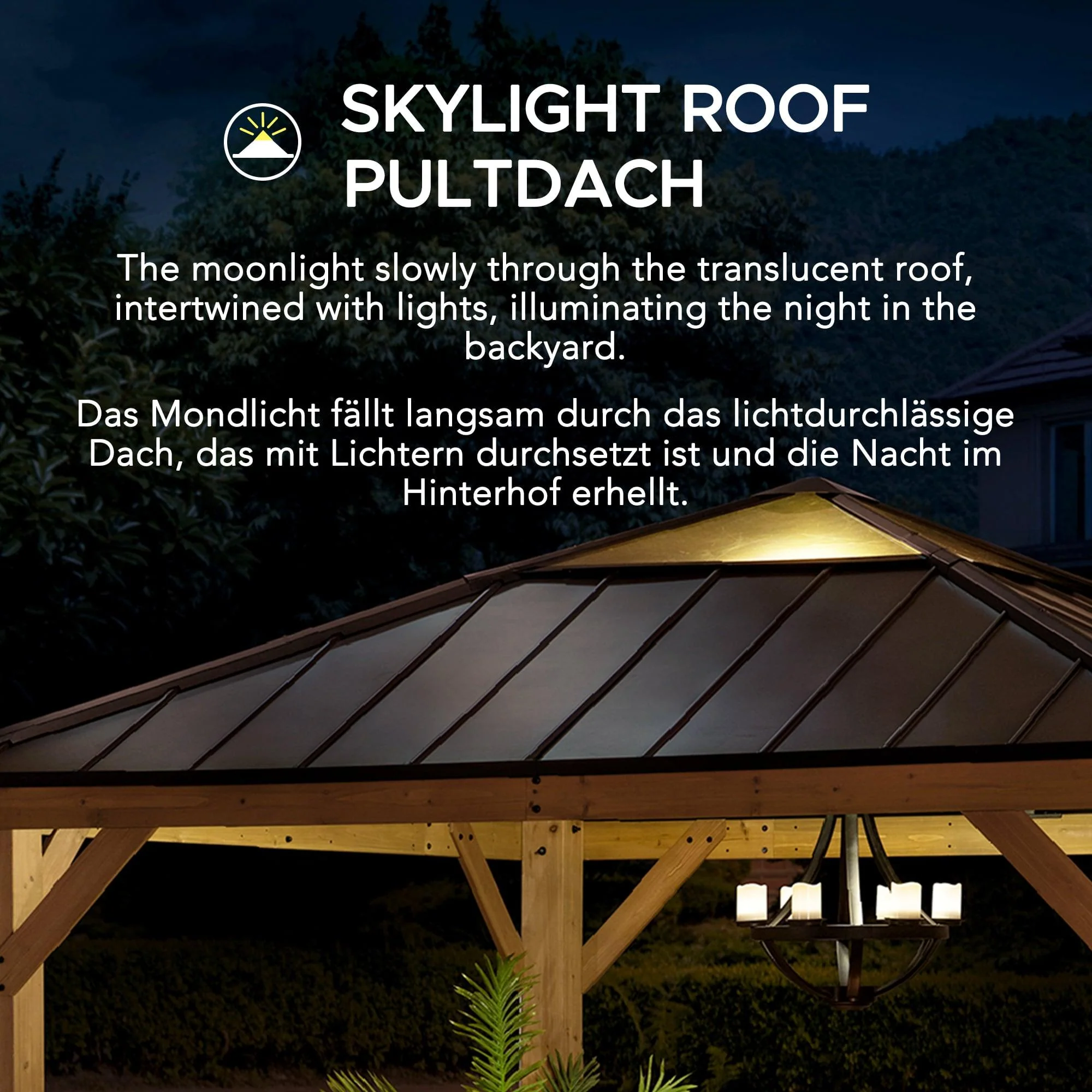 Cedar Wood Gazebo PIRIN - 336cm x 336cm - Brown - Image 5