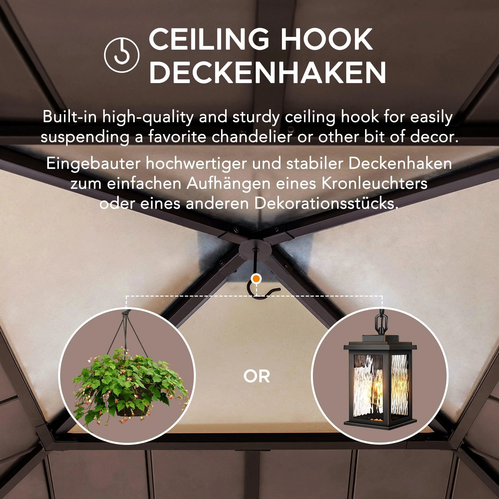 Cedar Wood Gazebo PIRIN - 336cm x 336cm - Brown - Image 6