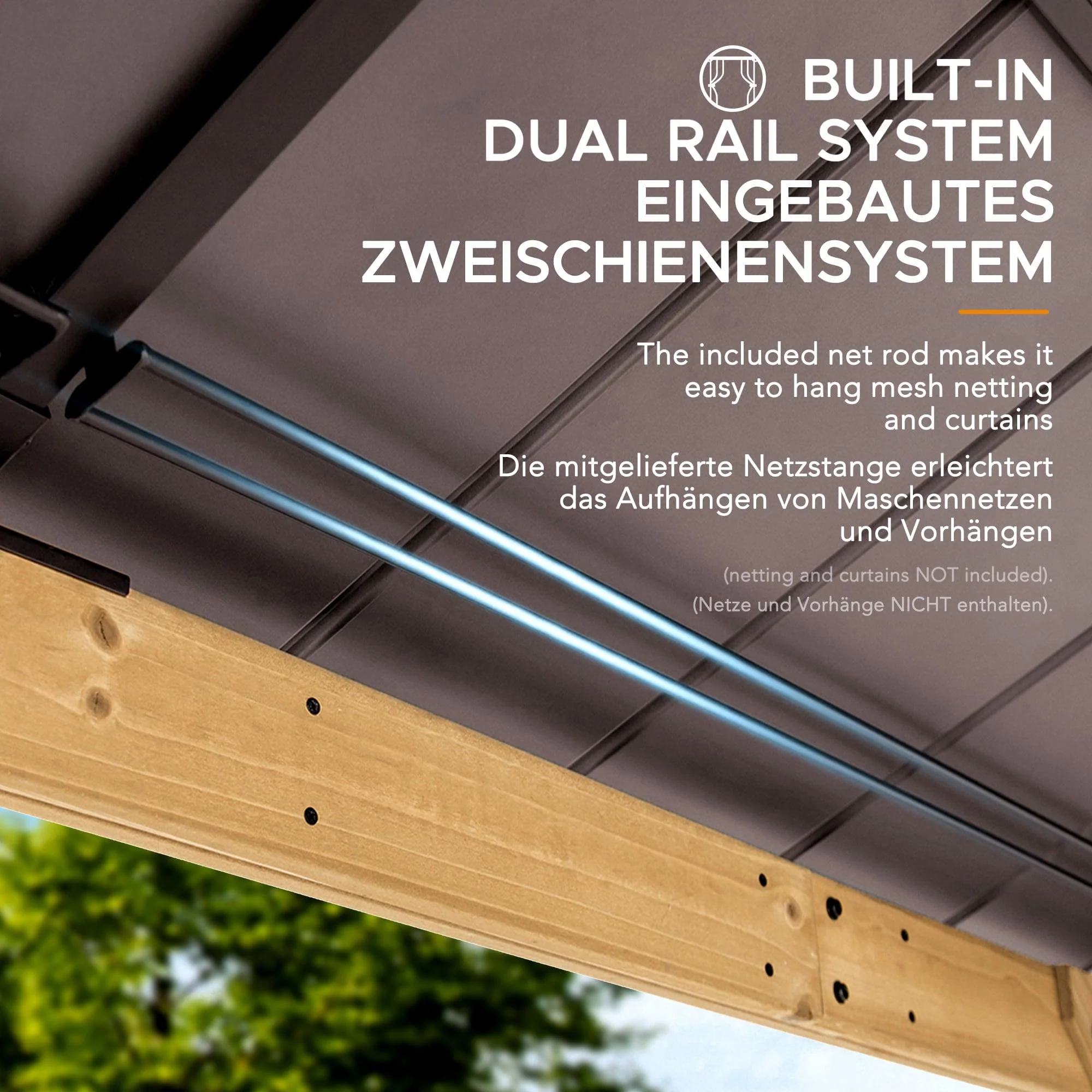 Cedar Wood Gazebo PIRIN - 336cm x 336cm - Brown - Image 8