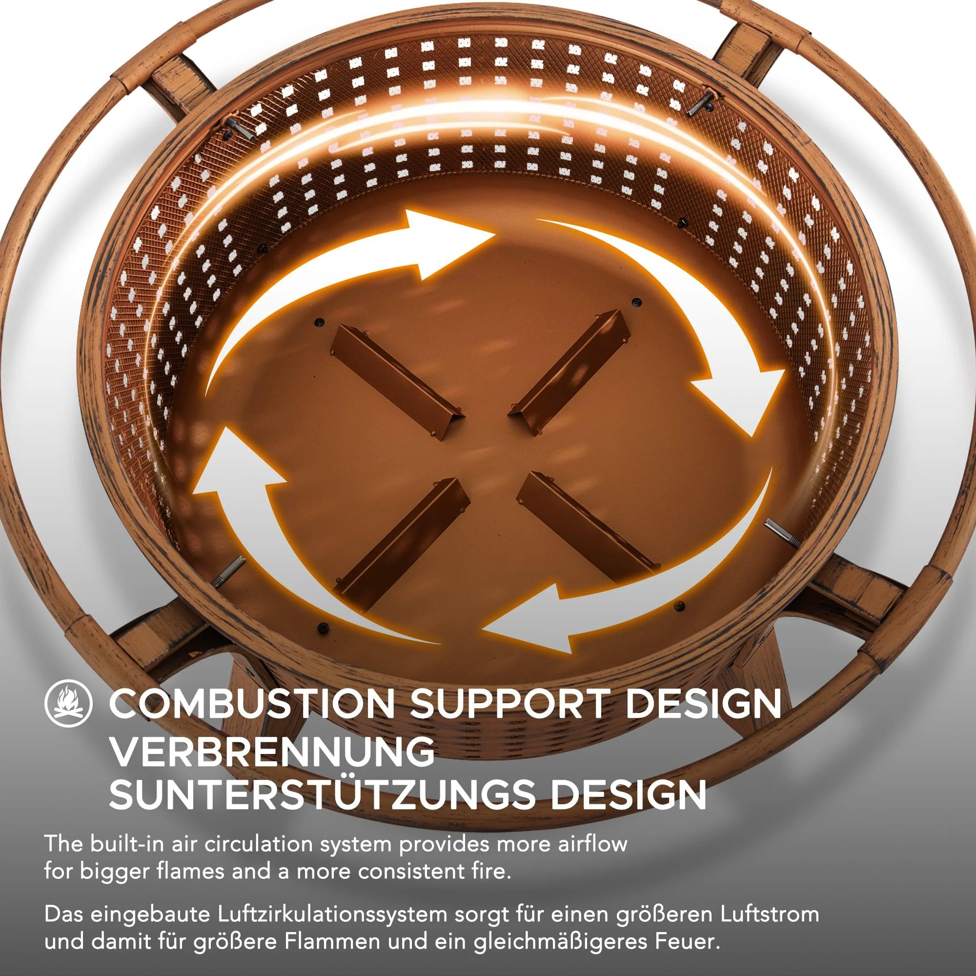 MAZAMA XL Steel Fire Pit - Ø76cm, Copper - Image 5