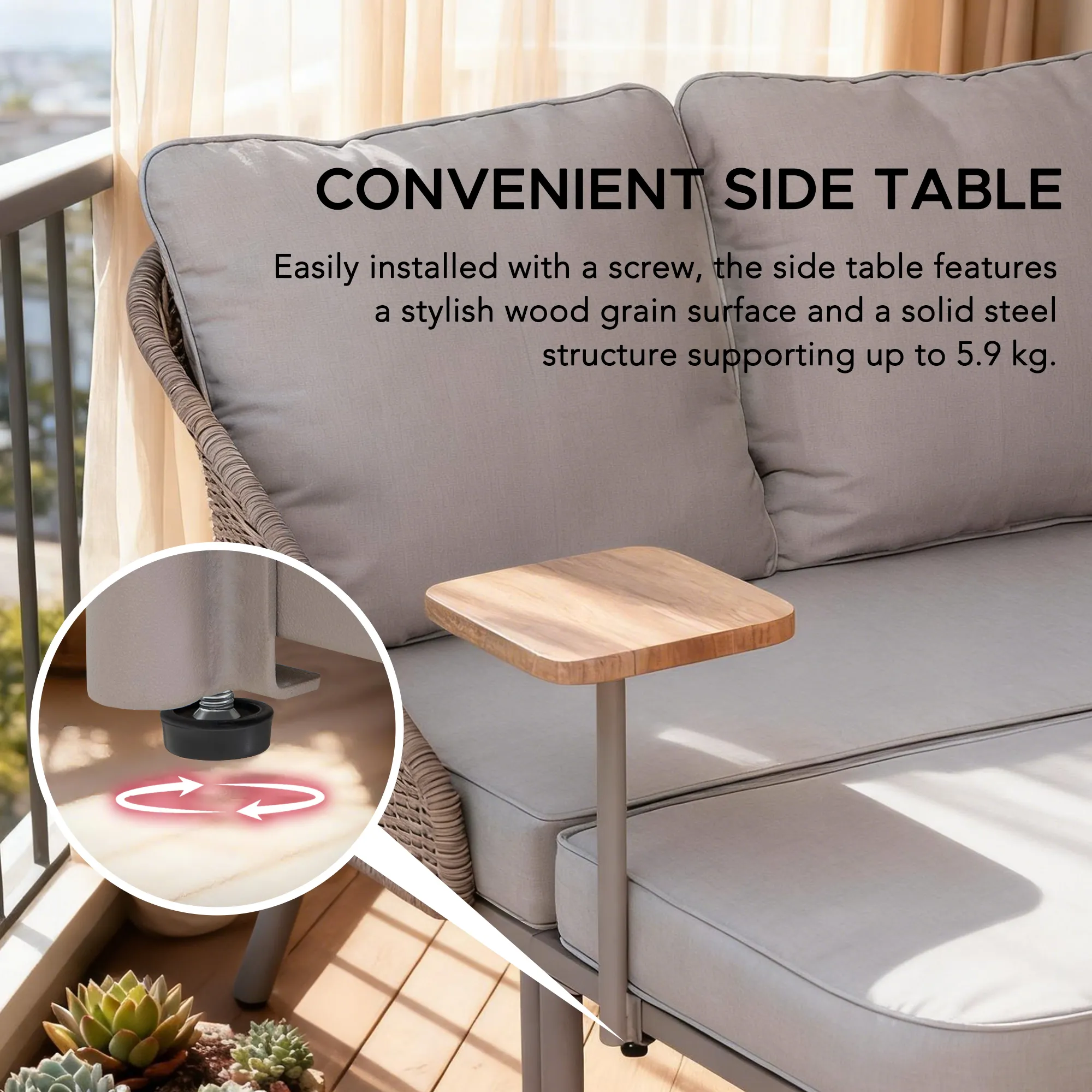 Garden Daybed PORTO - 142cm x 128cm - Image 4