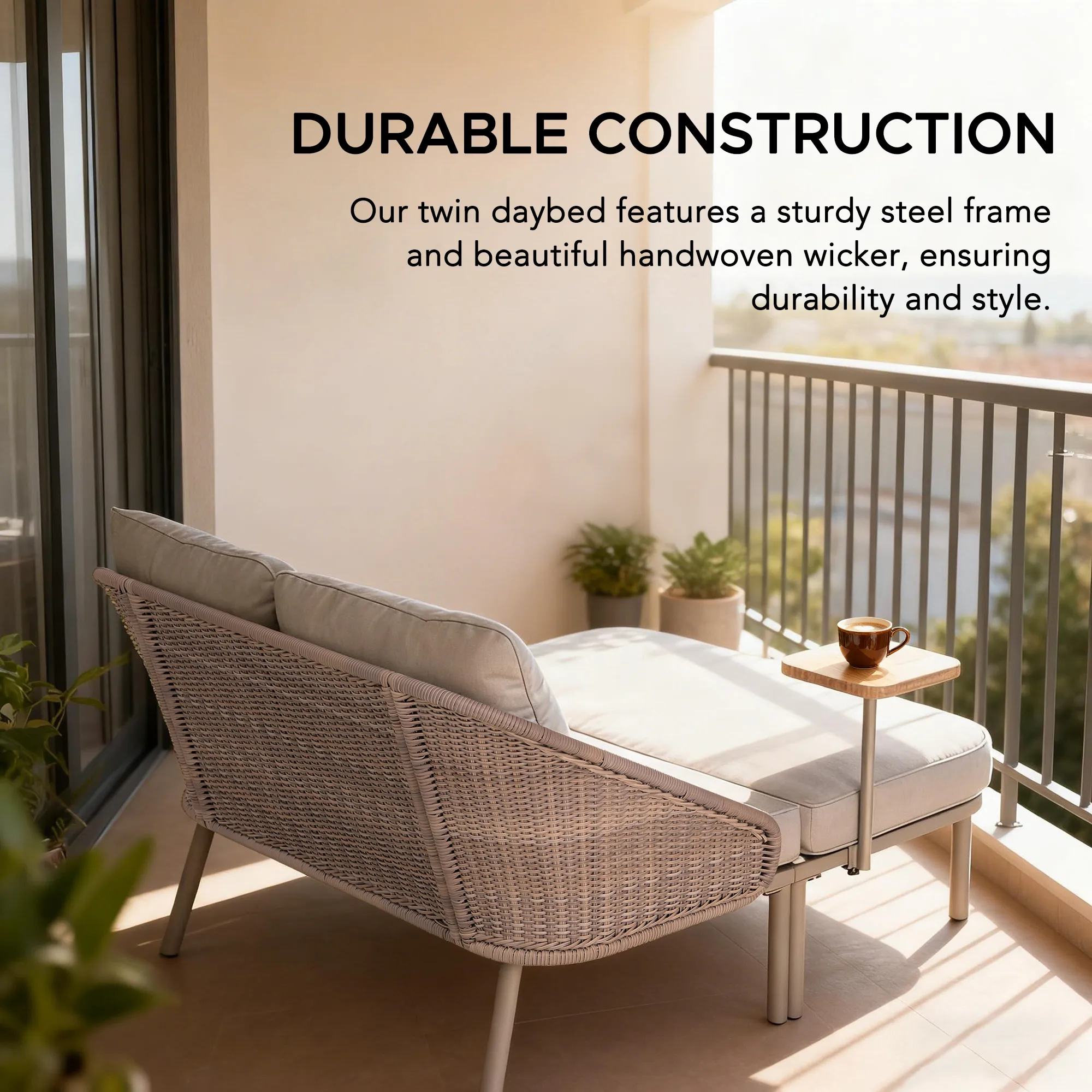 Garden Daybed PORTO - 142cm x 128cm - Image 7