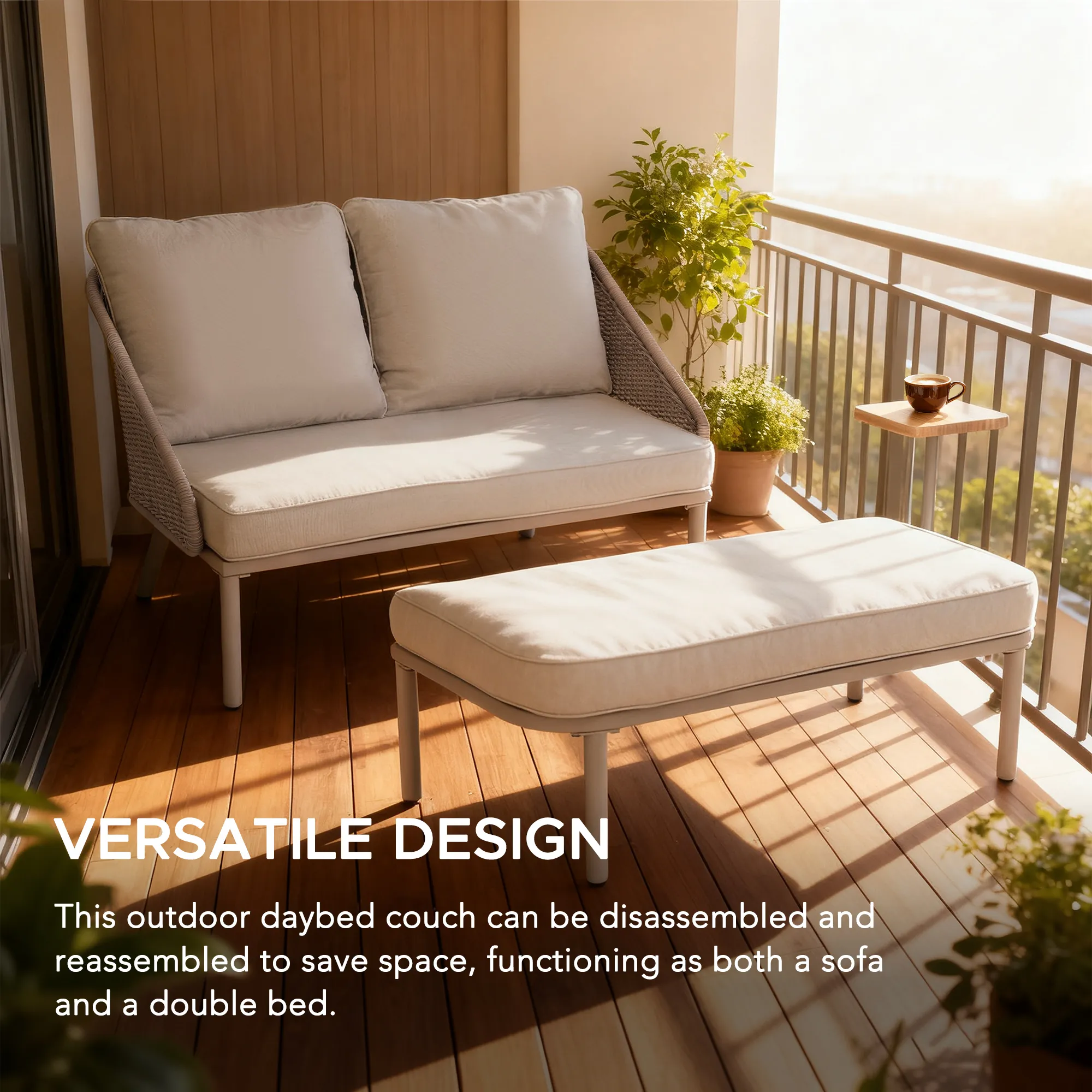 Garden Daybed PORTO - 142cm x 128cm - Image 8