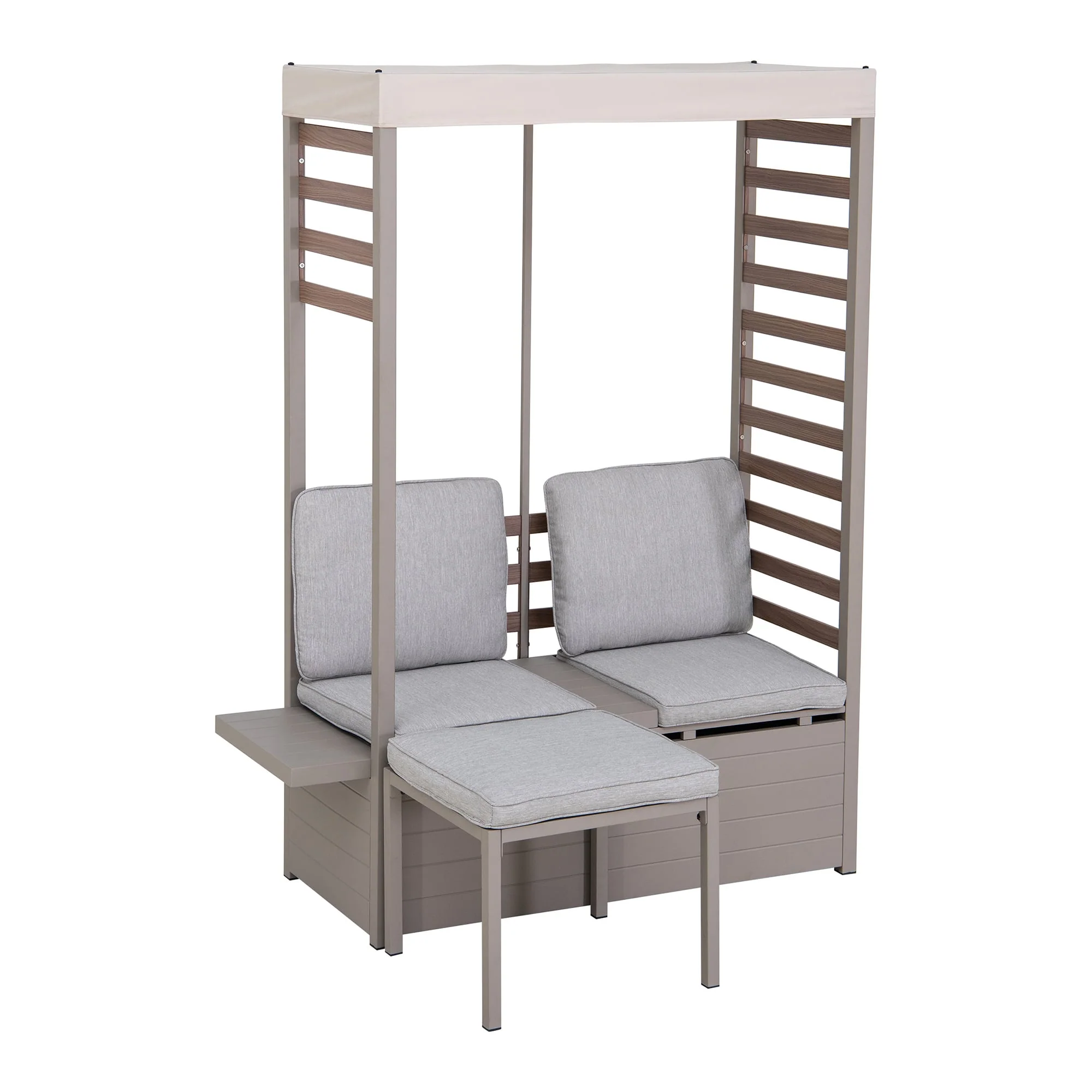 FARO Steel Garden Bench - 57cm x 147cm, Grey - Image 10