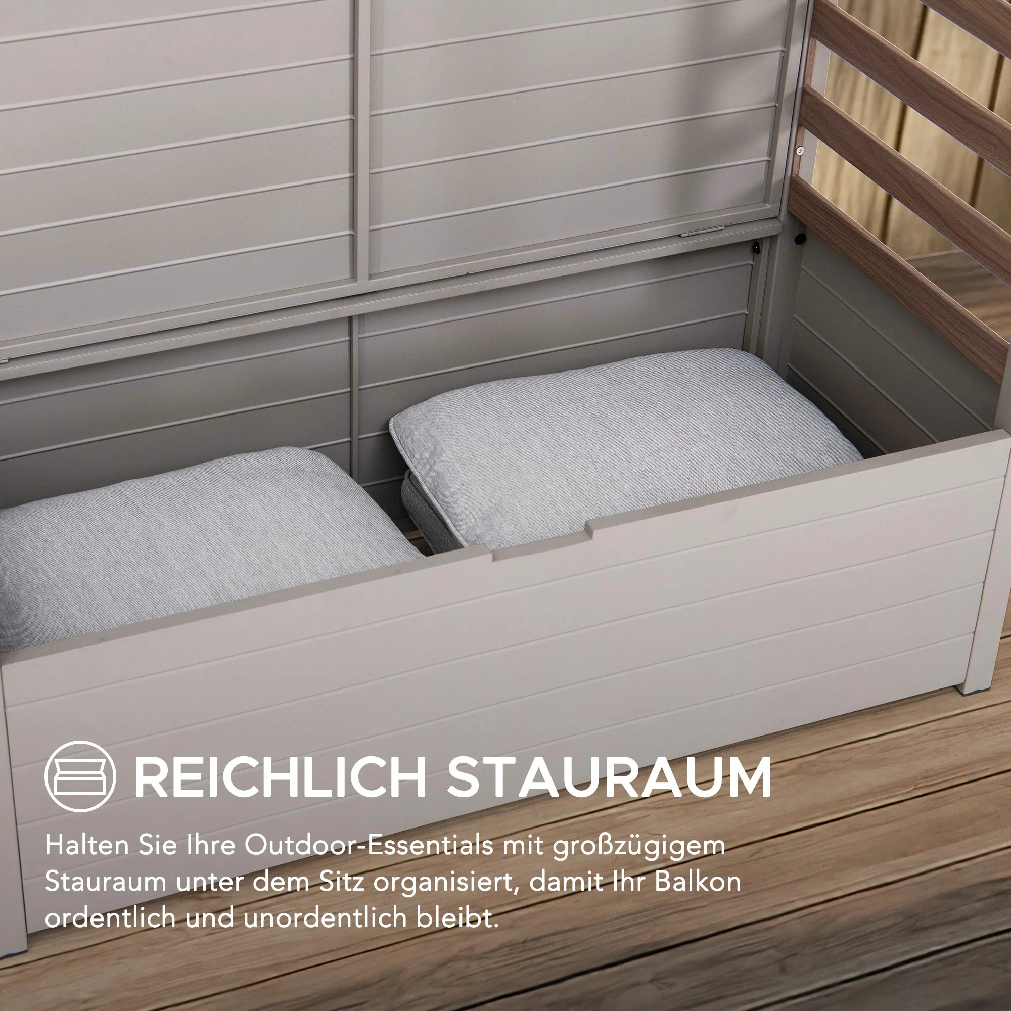 FARO Steel Garden Bench - 57cm x 147cm, Grey - Image 8