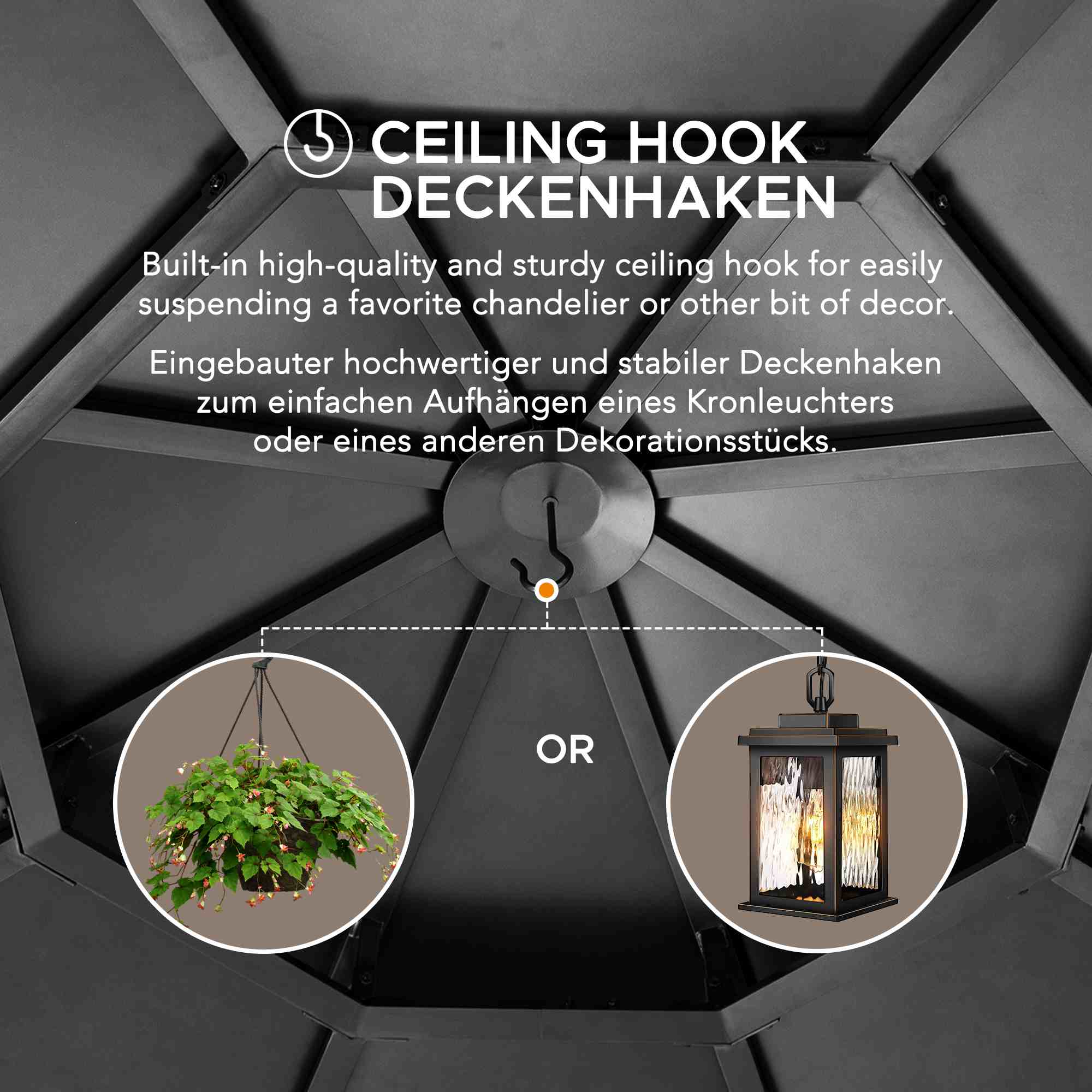 Zedernholz Gazebo EGGI - 396cm x 396cm - Image 4