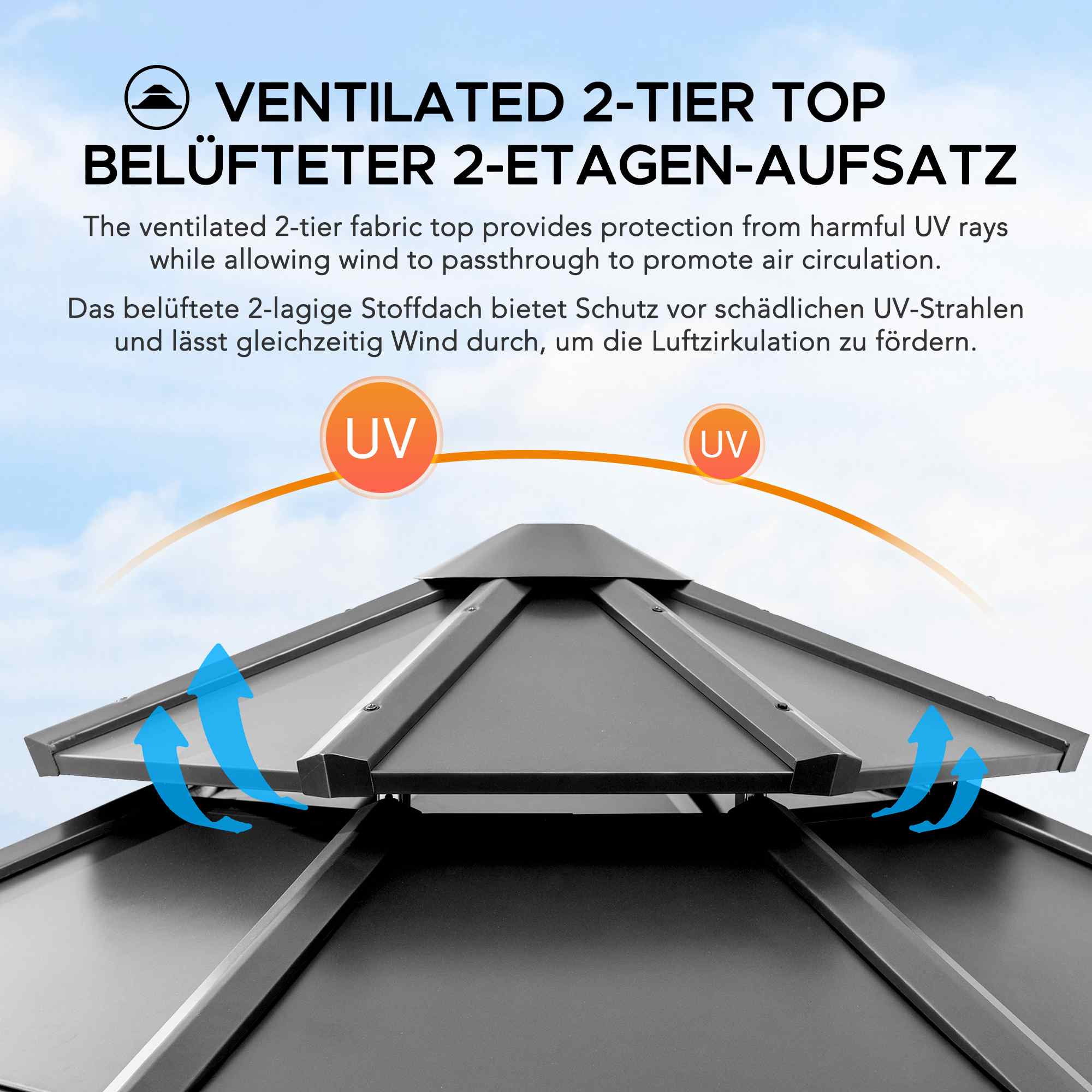 Zedernholz Gazebo EGGI - 396cm x 396cm - Image 5