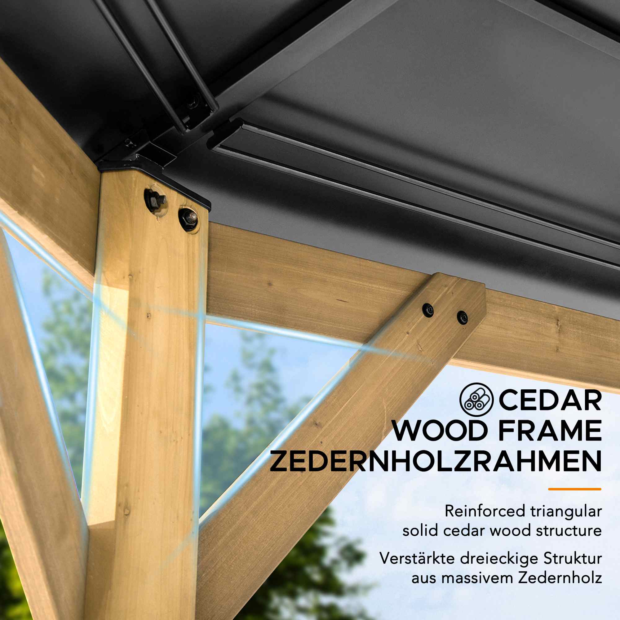 Zedernholz Gazebo EGGI - 396cm x 396cm - Image 7
