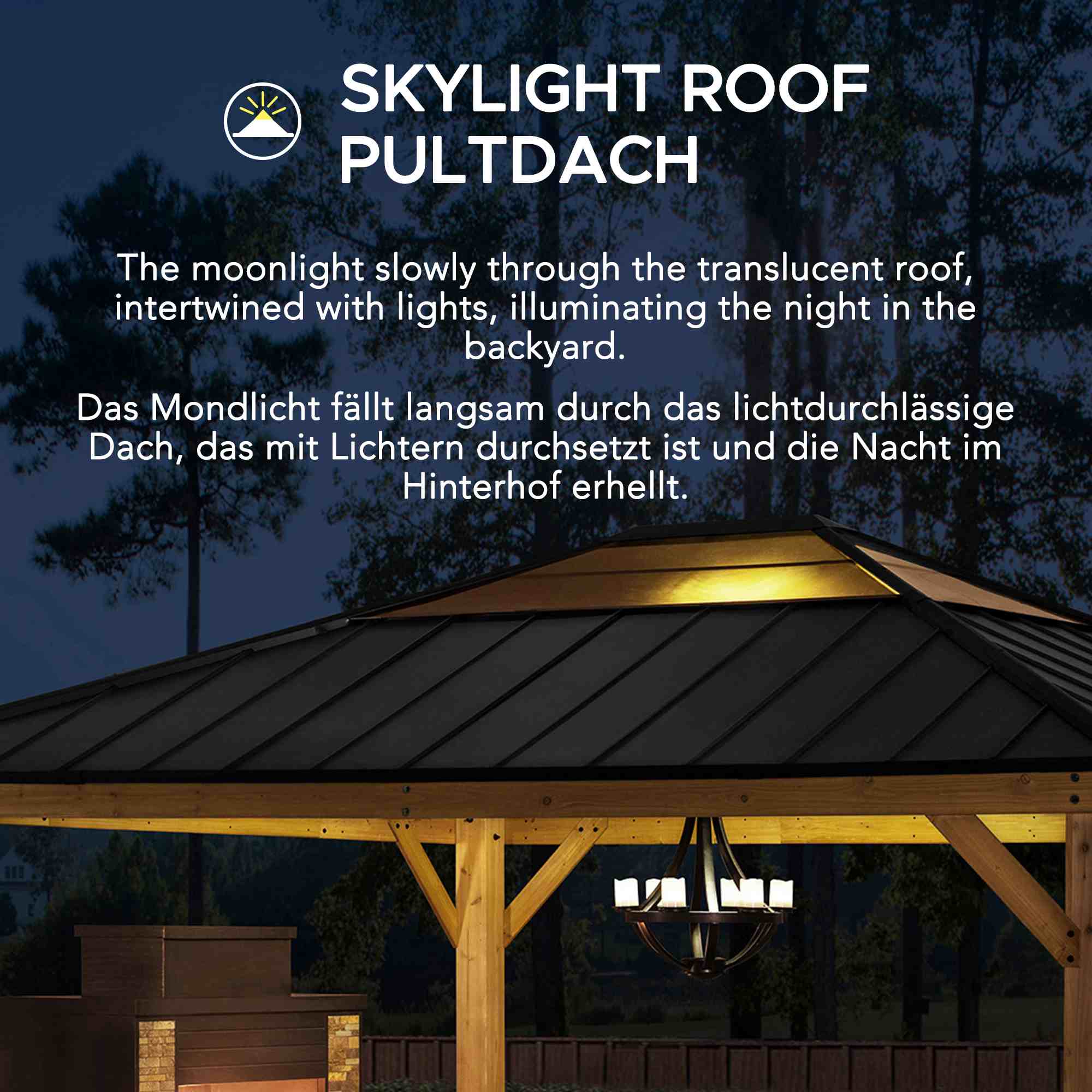 ERNIR Cedar Wood Gazebo - 393cm x 452cm - Image 5