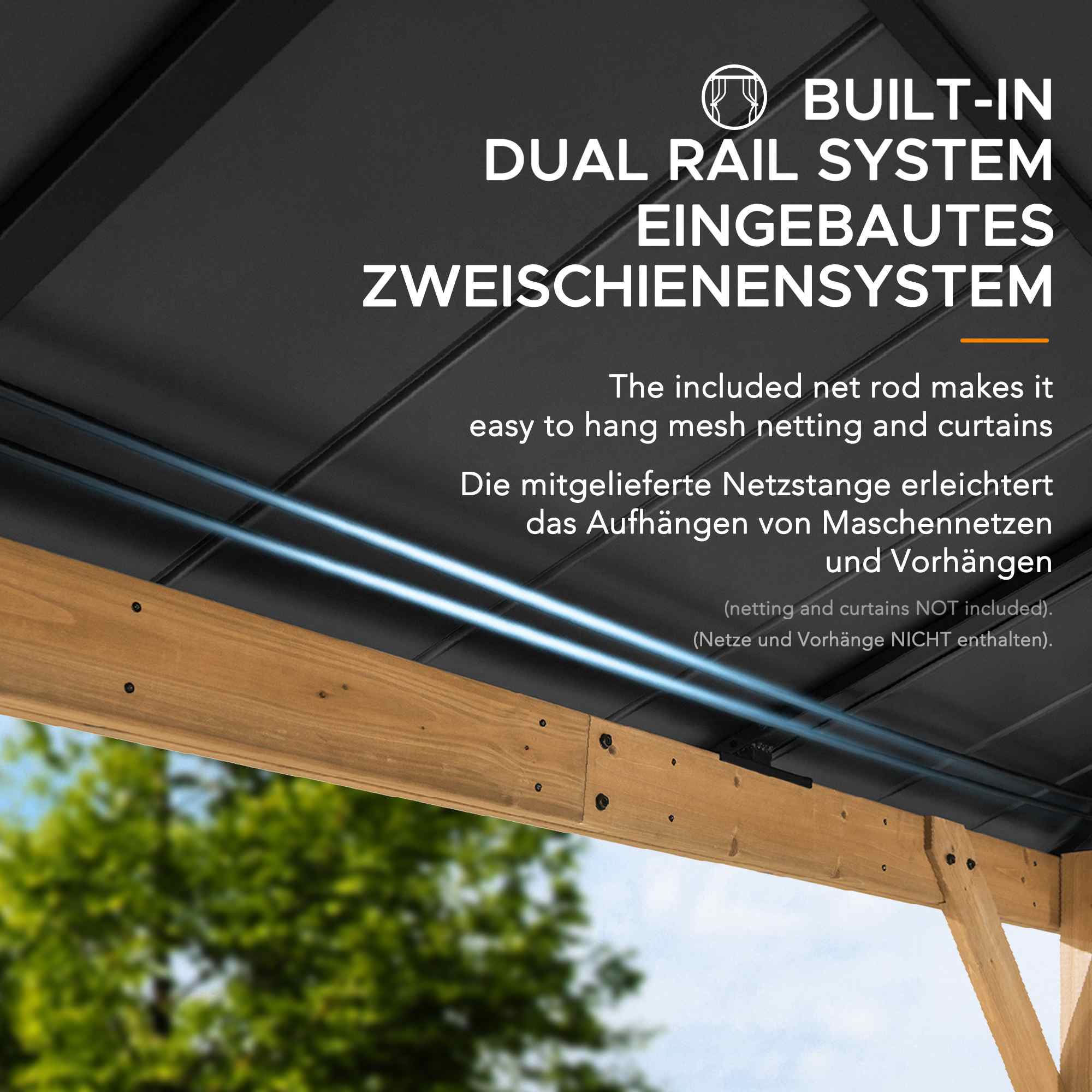 ERNIR Cedar Wood Gazebo - 393cm x 452cm - Image 7