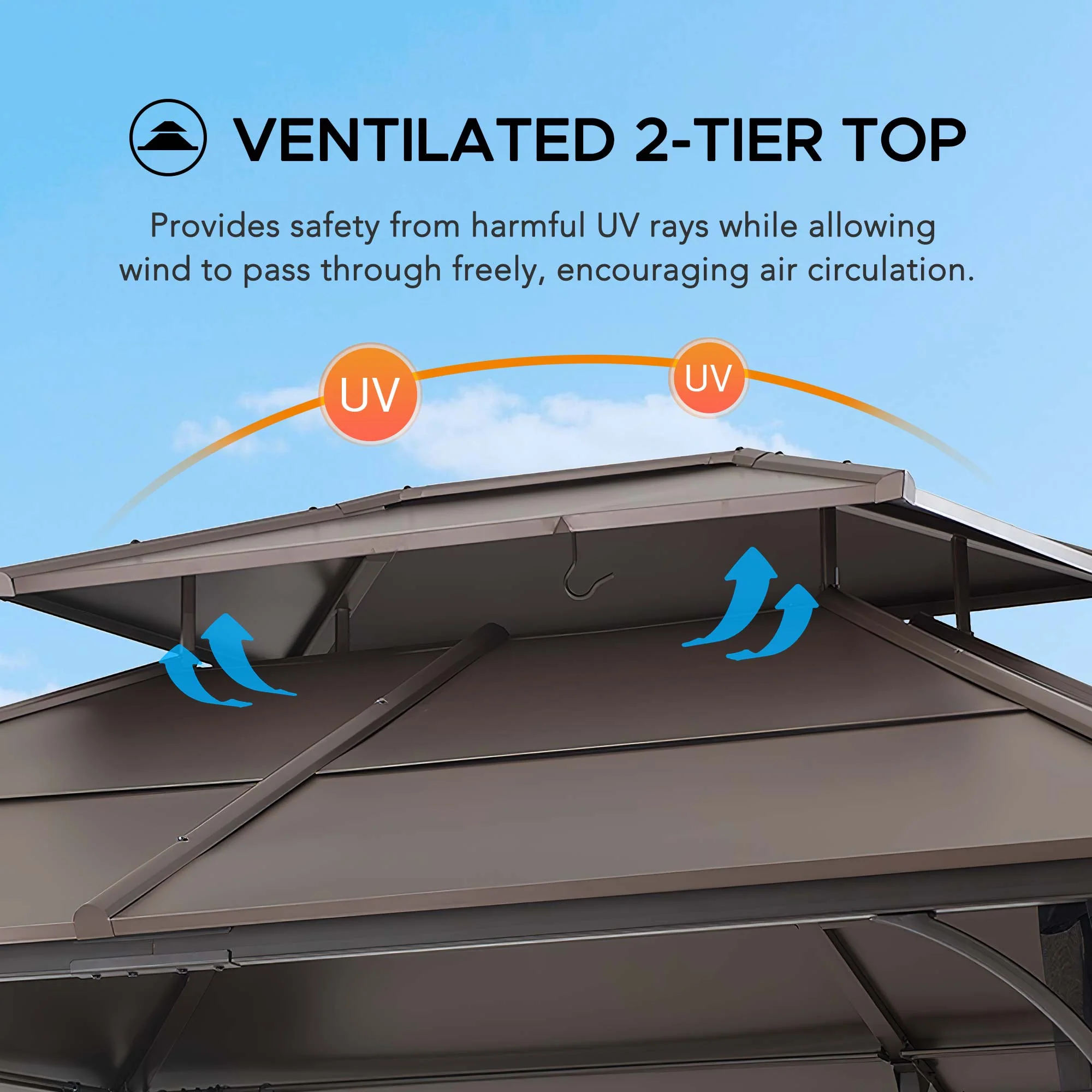 KALDI Steel Gazebo - 307cm x 366cm - Image 4