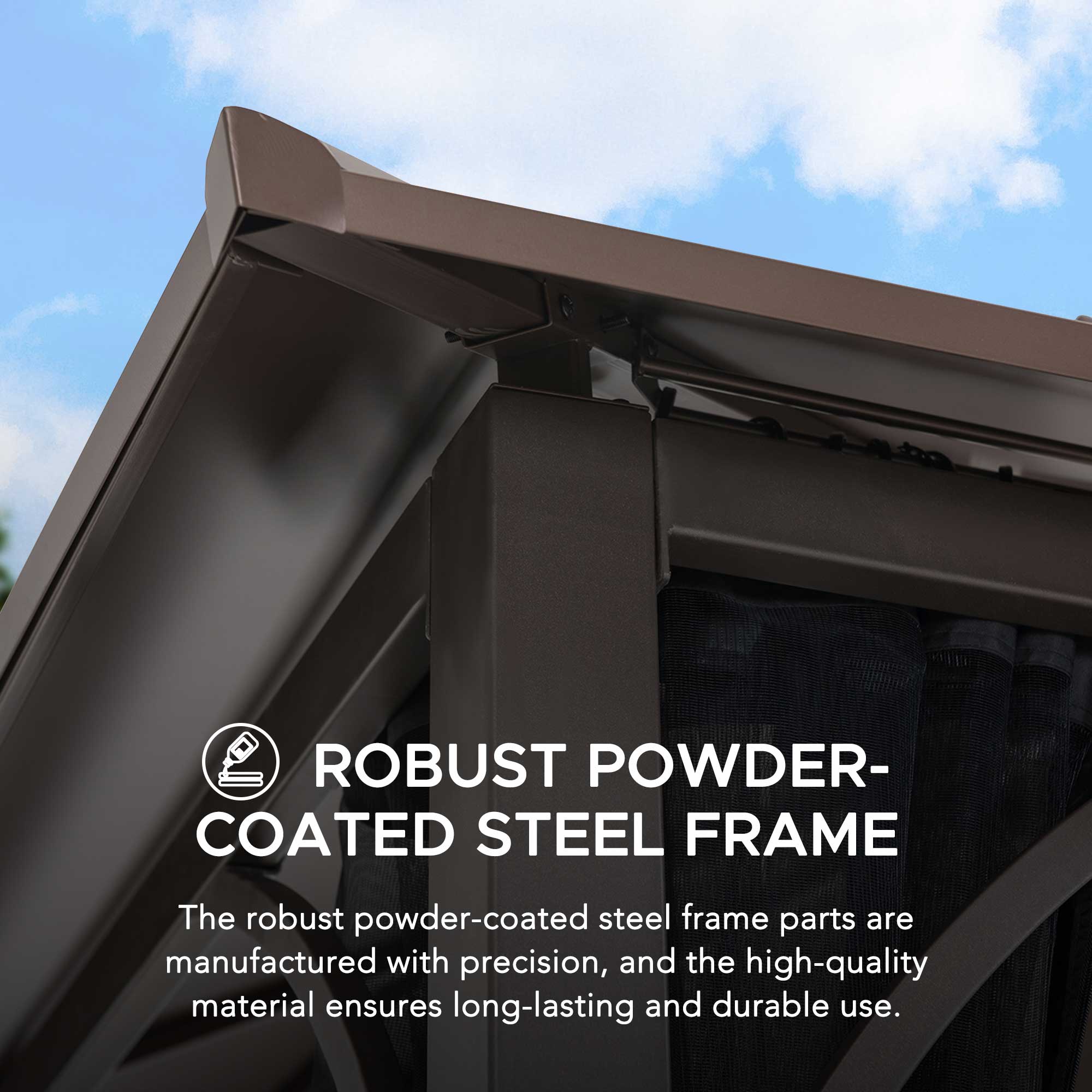 KALDI Steel Gazebo - 307cm x 366cm - Image 5