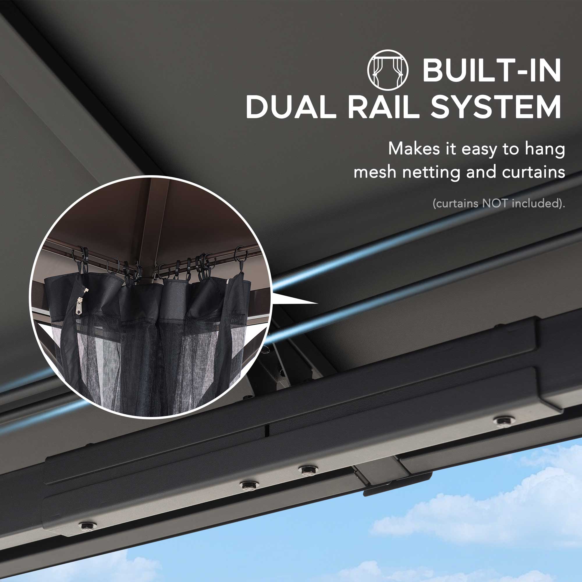 KALDI Steel Gazebo - 307cm x 366cm - Image 6