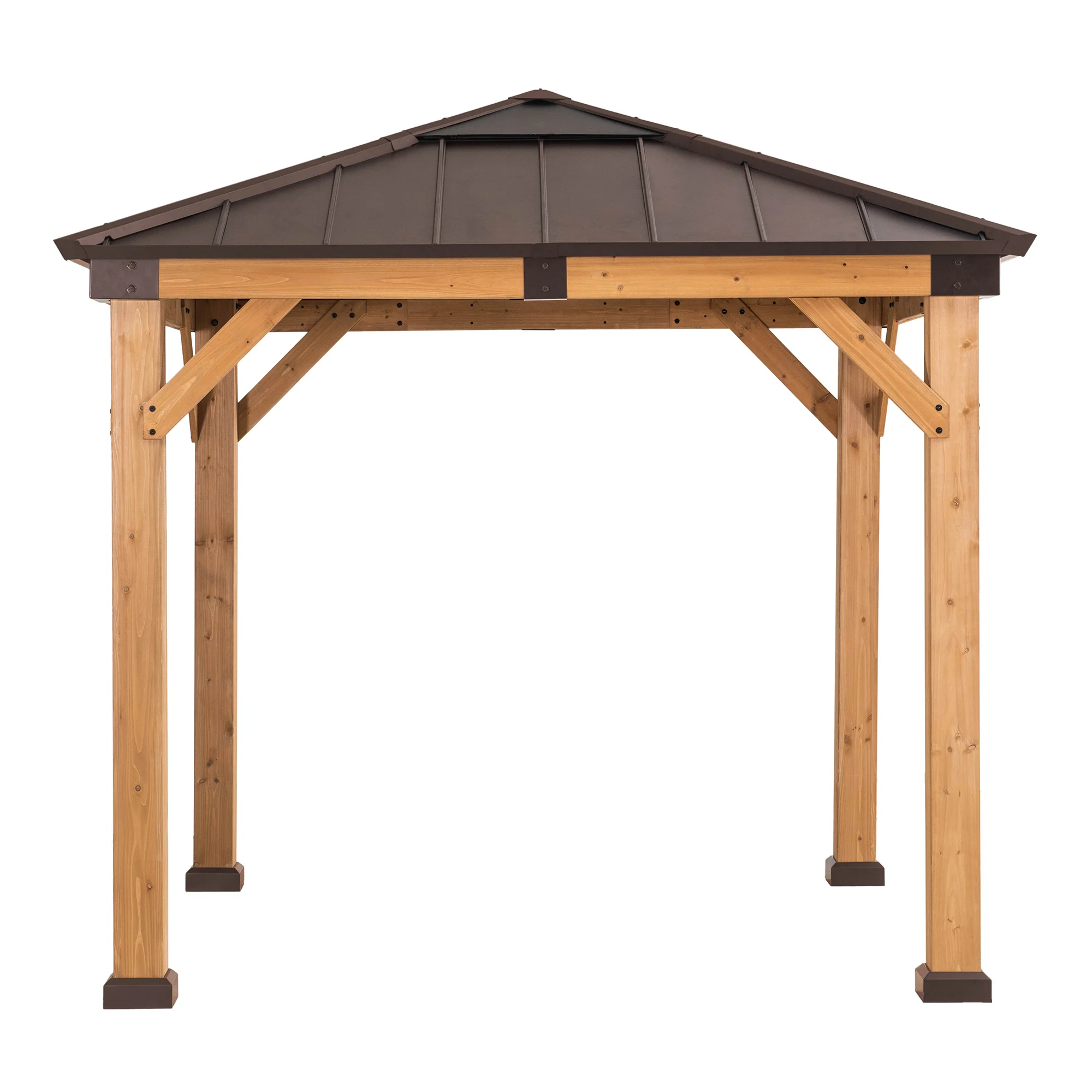 RAPI Cedar Wood Gazebo - 273cm x 273cm - Brown - Image 11