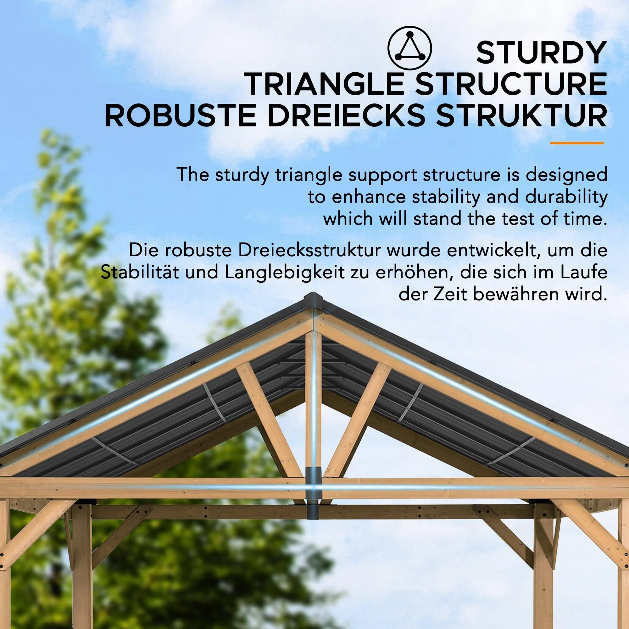 TÖDI Cedar Wood Gazebo - 336cm x 400cm - Image 6