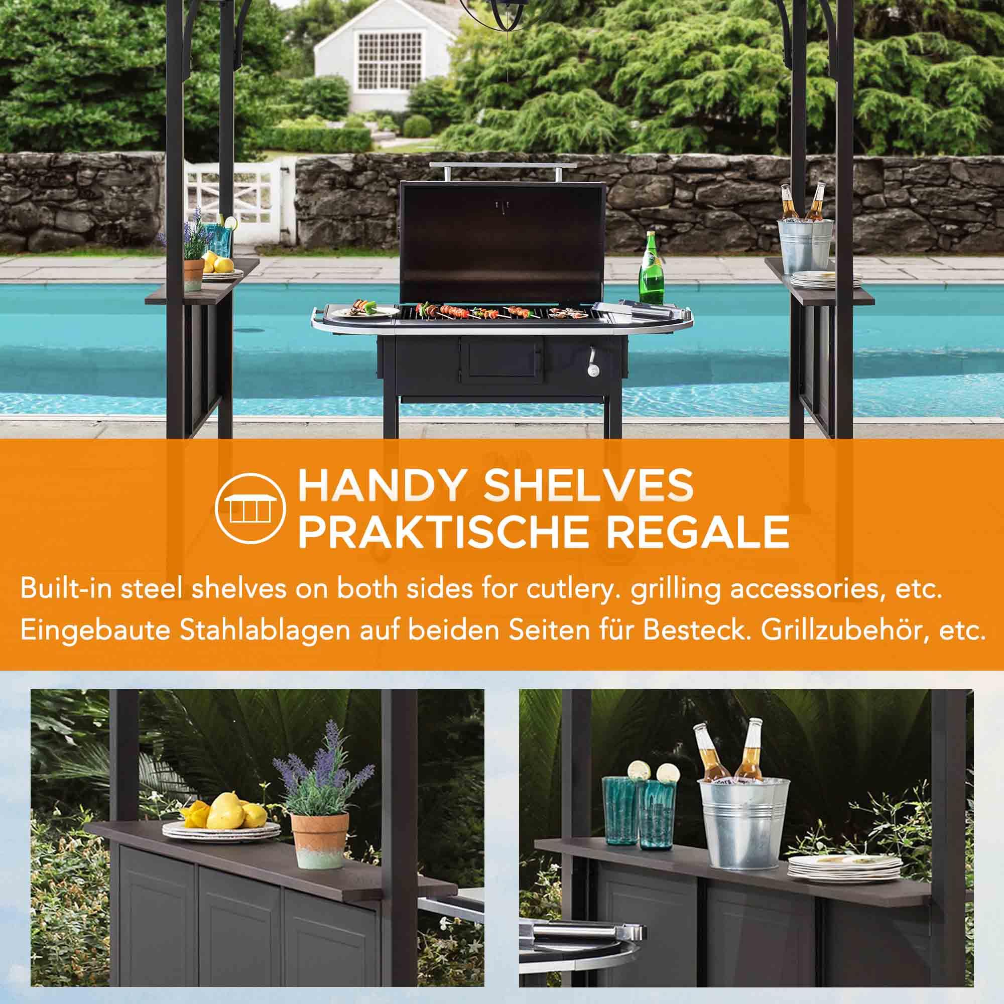 ASPE Steel Grill Gazebo - 152cm x 244cm - Image 7