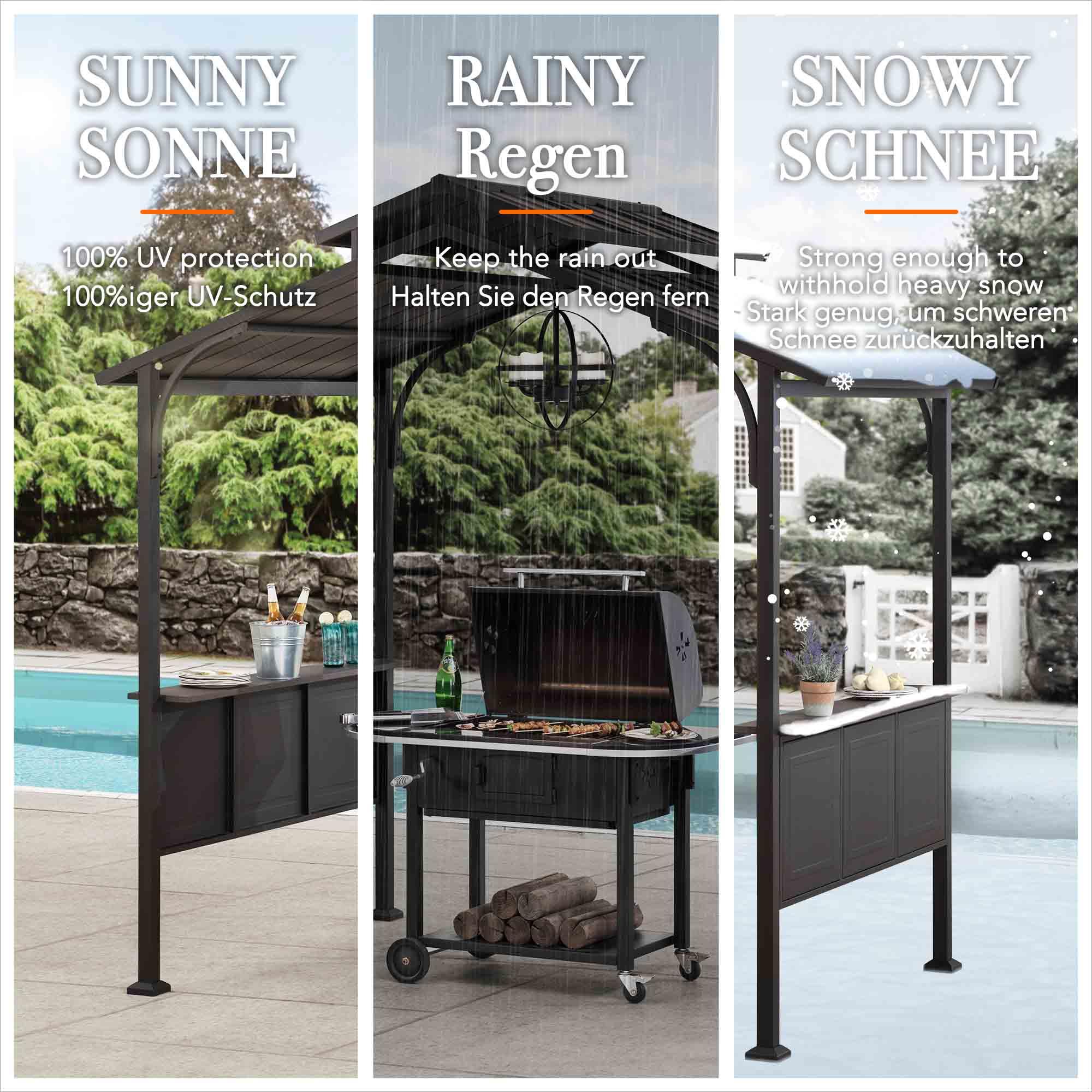ASPE Steel Grill Gazebo - 152cm x 244cm - Image 8