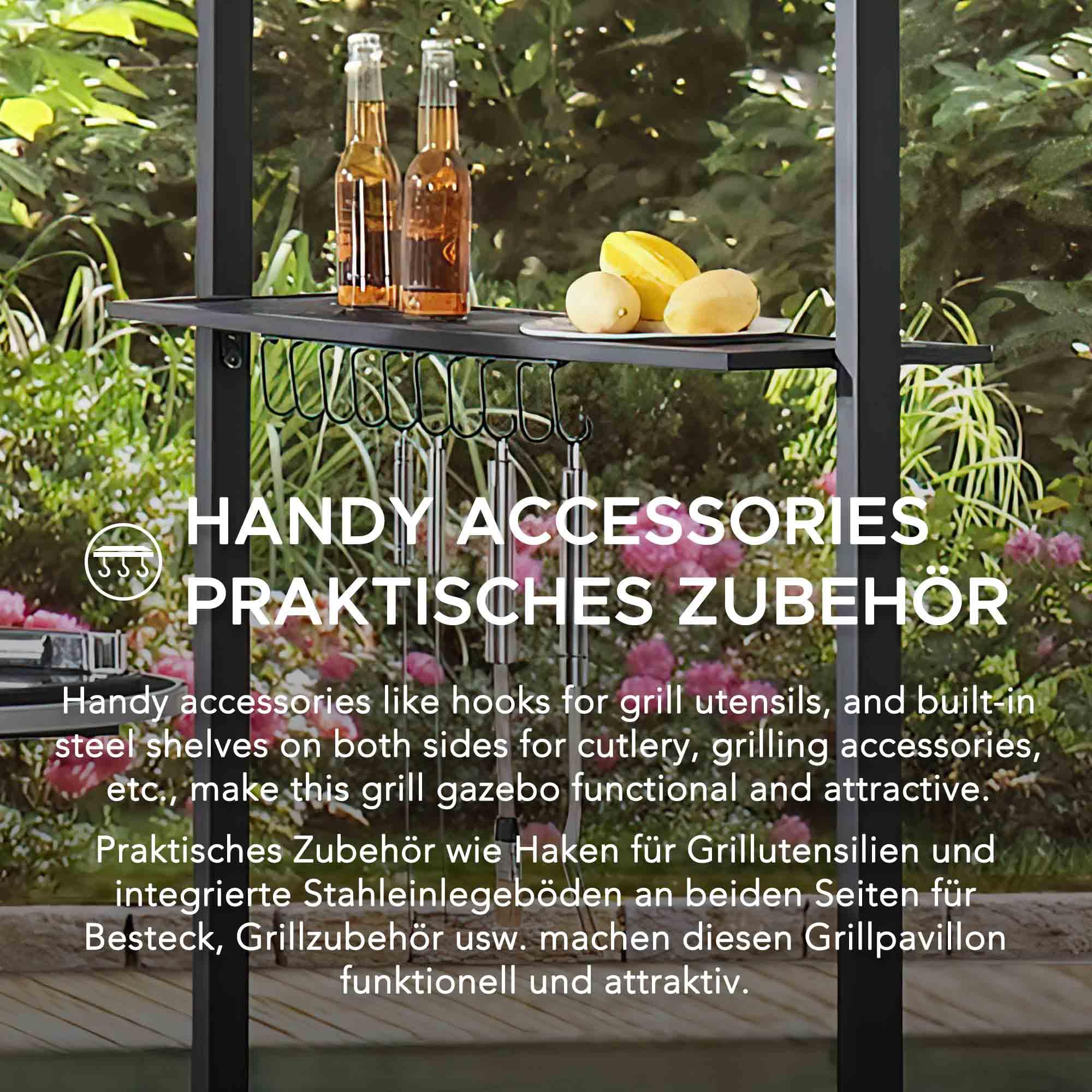 Steel Grill Gazebo LINAS - 152cm x 244cm - Image 4