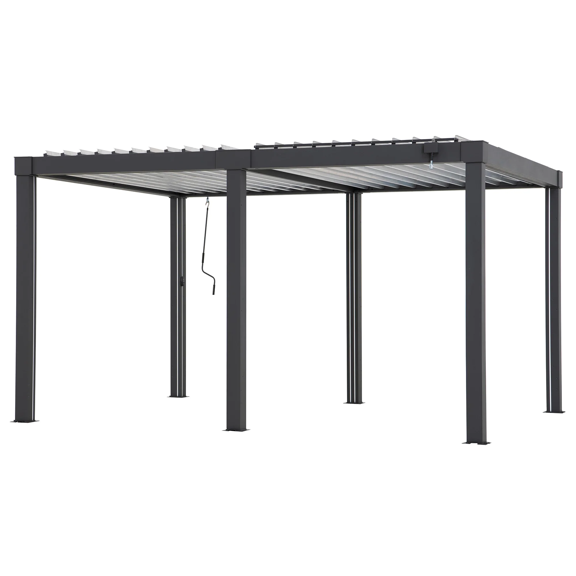 MATTERHORN Modular Multi Lamel Pergola with LED - 306cm x 406cm, Aluminum - Image 11