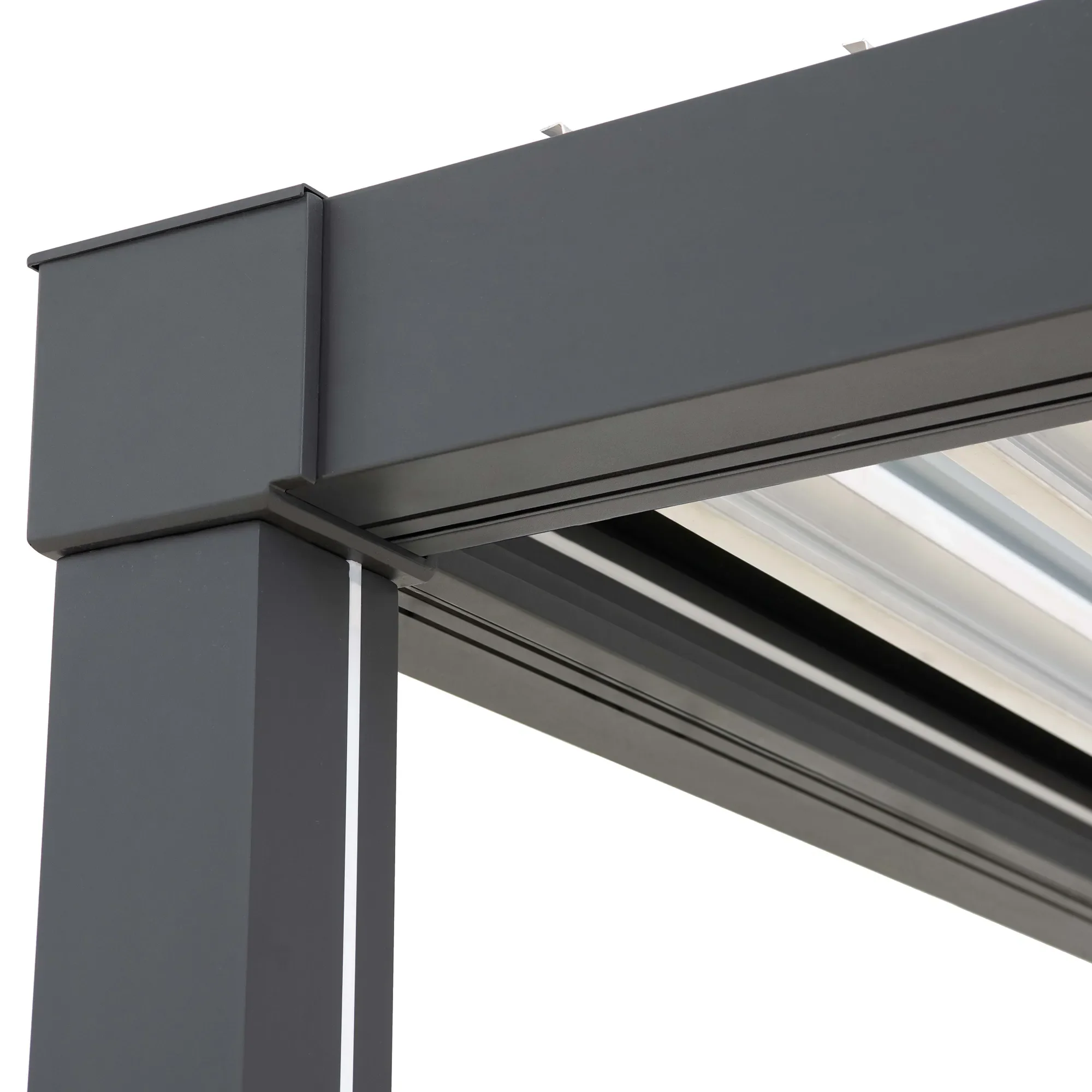 MATTERHORN Modular Multi Lamel Pergola with LED - 306cm x 406cm, Aluminum - Image 17