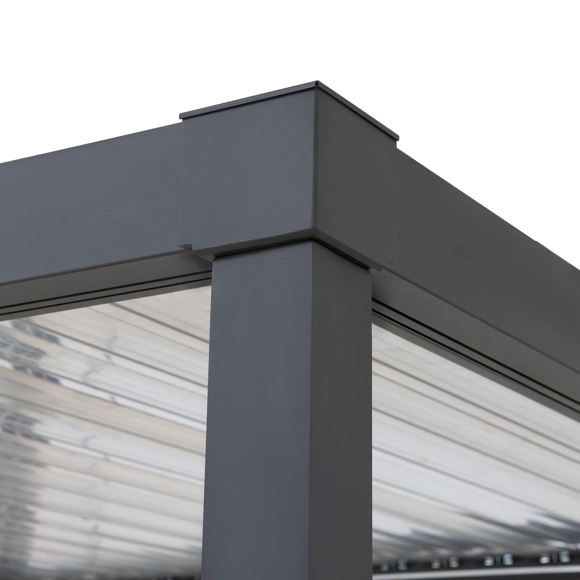 MATTERHORN Modular Multi Lamel Pergola with LED - 306cm x 306cm, Aluminum - Anthracite - Image 12