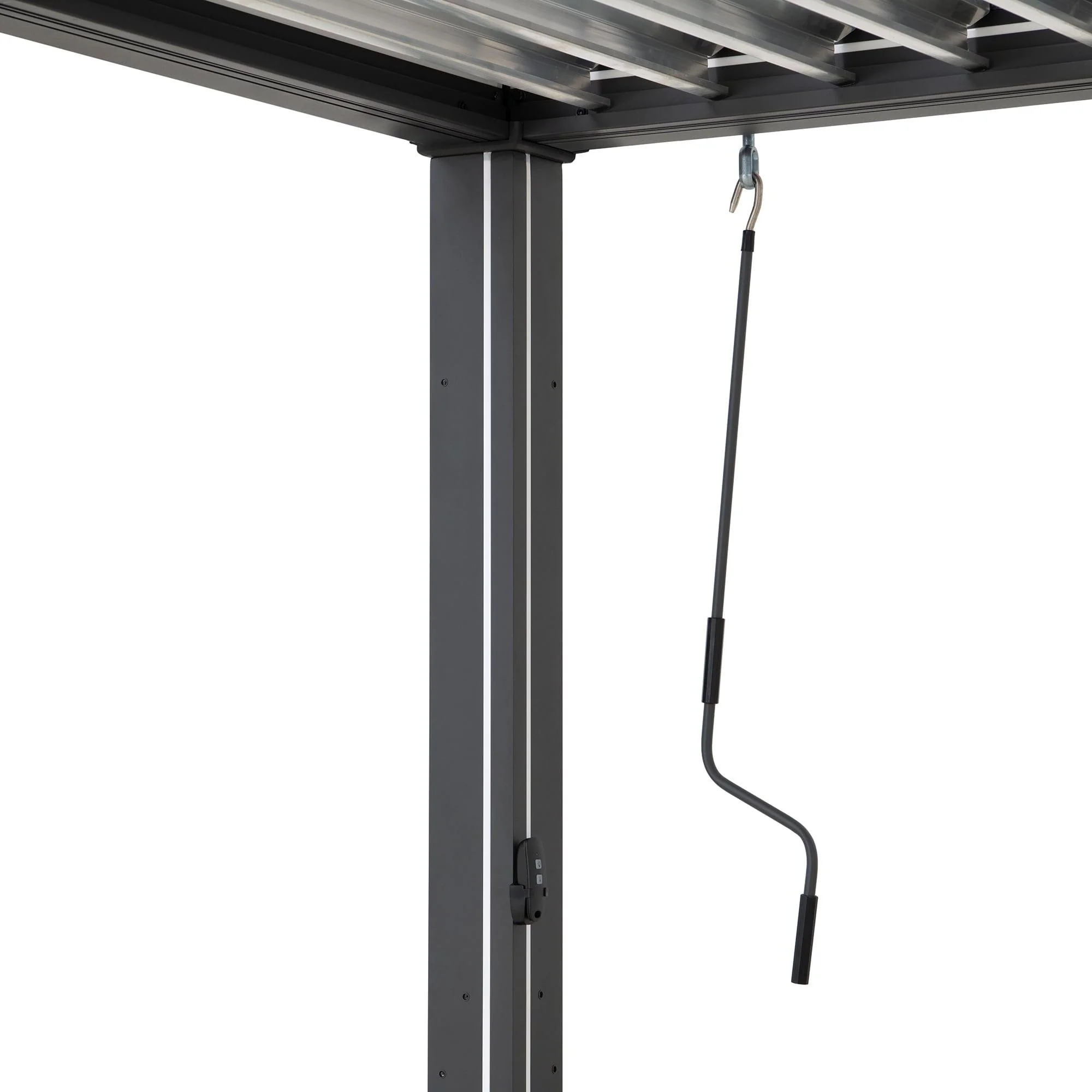 MATTERHORN Modular Multi Lamel Pergola with LED - 306cm x 306cm, Aluminum - Anthracite - Image 15