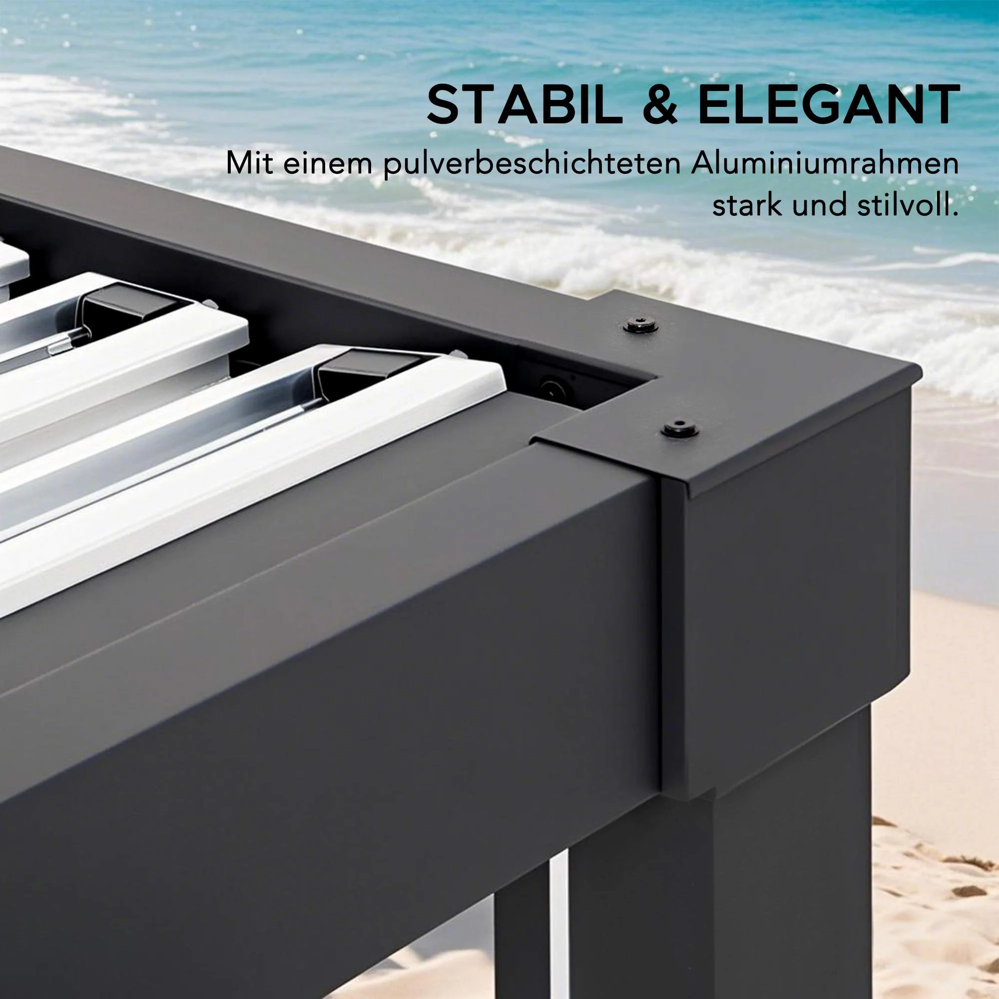 MATTERHORN Modular Multi Lamel Pergola with LED - 306cm x 306cm, Aluminum - Anthracite - Image 5