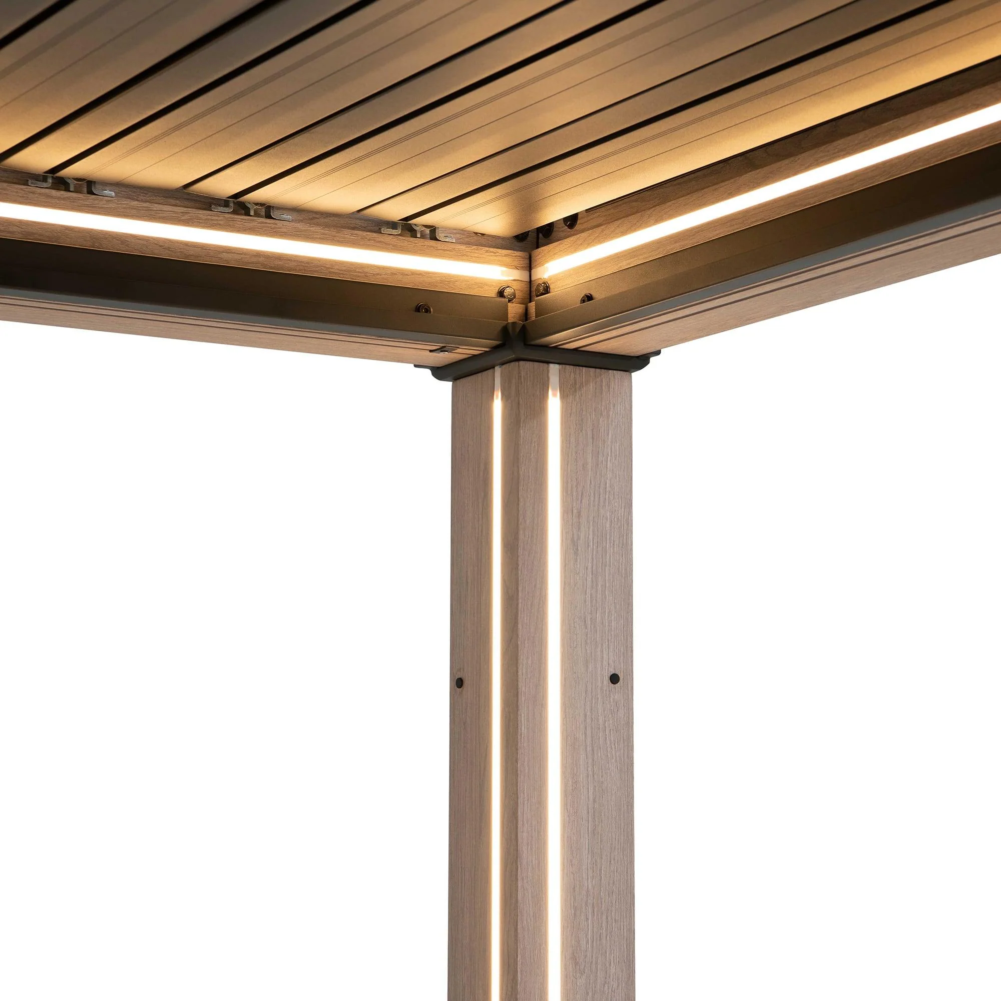 MATTERHORN Modular Multi Lamel Pergola with LED - 306cm x 306cm, Aluminum - Image 16