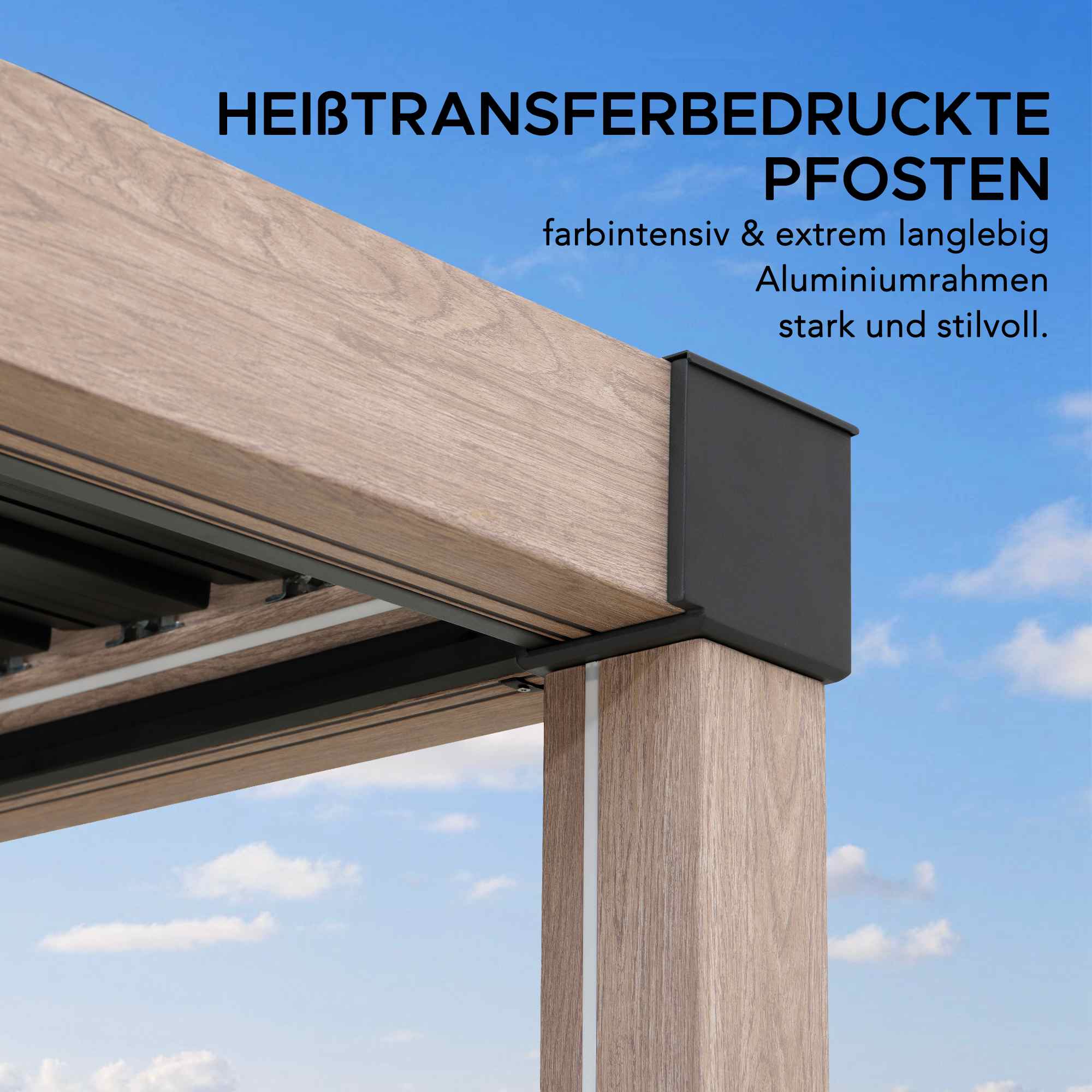 MATTERHORN Modular Multi Lamel Pergola with LED - 306cm x 306cm, Aluminum - Image 9