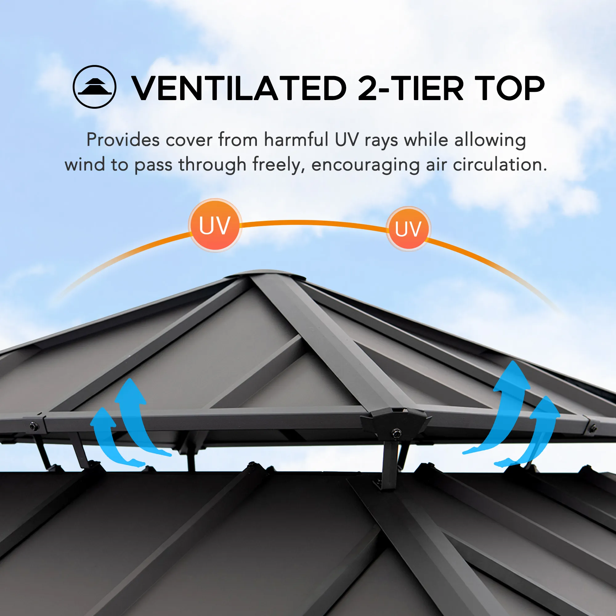 Outdoor Wooden Gazebo KAPS - 330cm x 330cm - Image 7