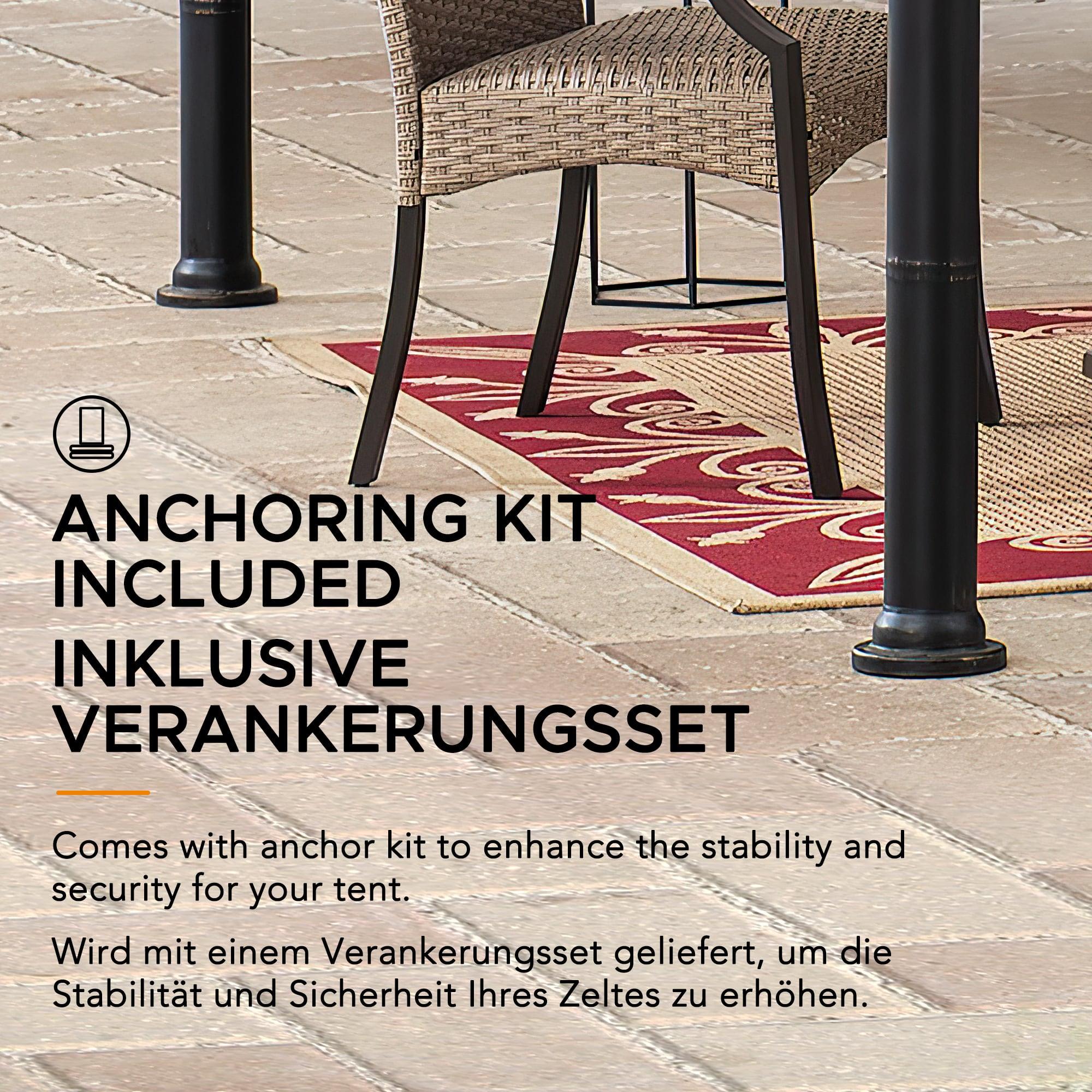 LAURO Fabric Gazebo - 340cm x 340cm - Image 5