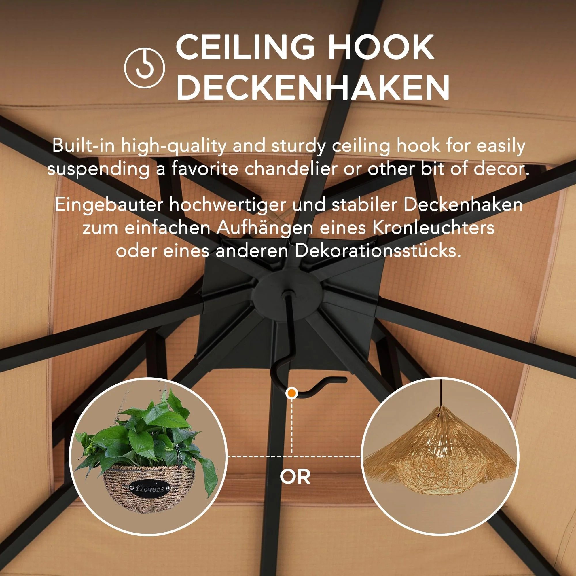 LAURO Fabric Gazebo - 340cm x 340cm - Image 6