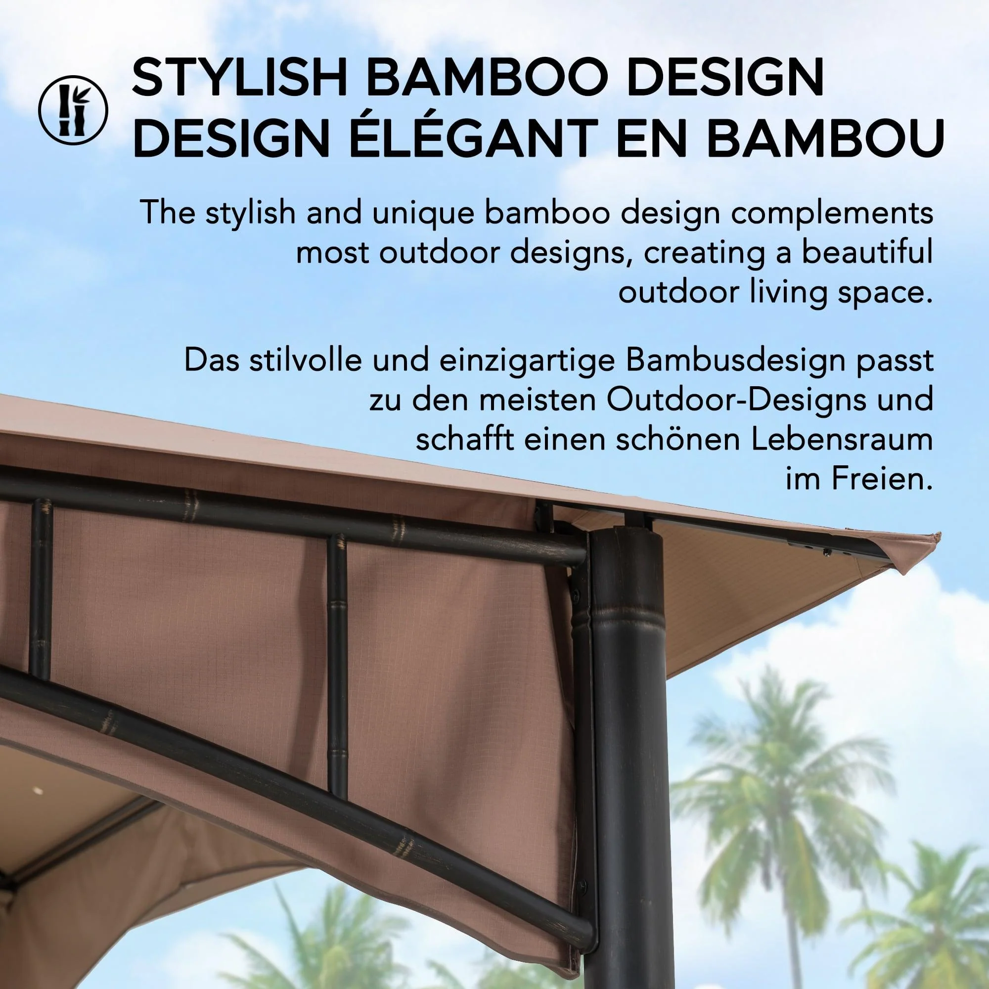 LAURO Fabric Gazebo - 340cm x 340cm - Image 7