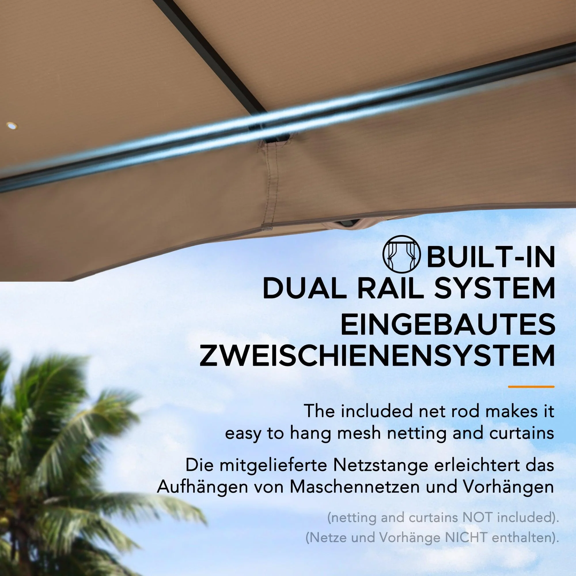 LAURO Fabric Gazebo - 340cm x 340cm - Image 9