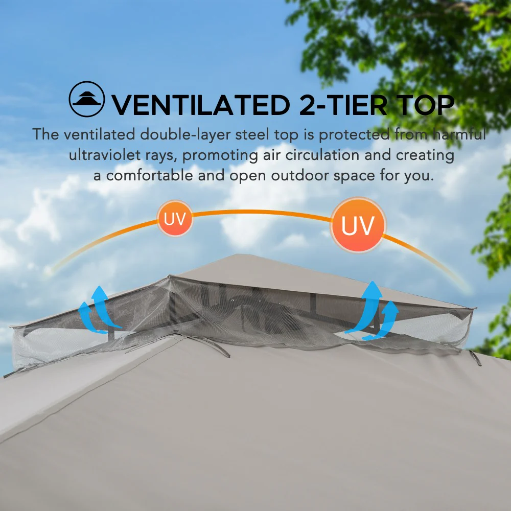 STOJ Fabric Gazebo - 336cm x 402cm - Image 5