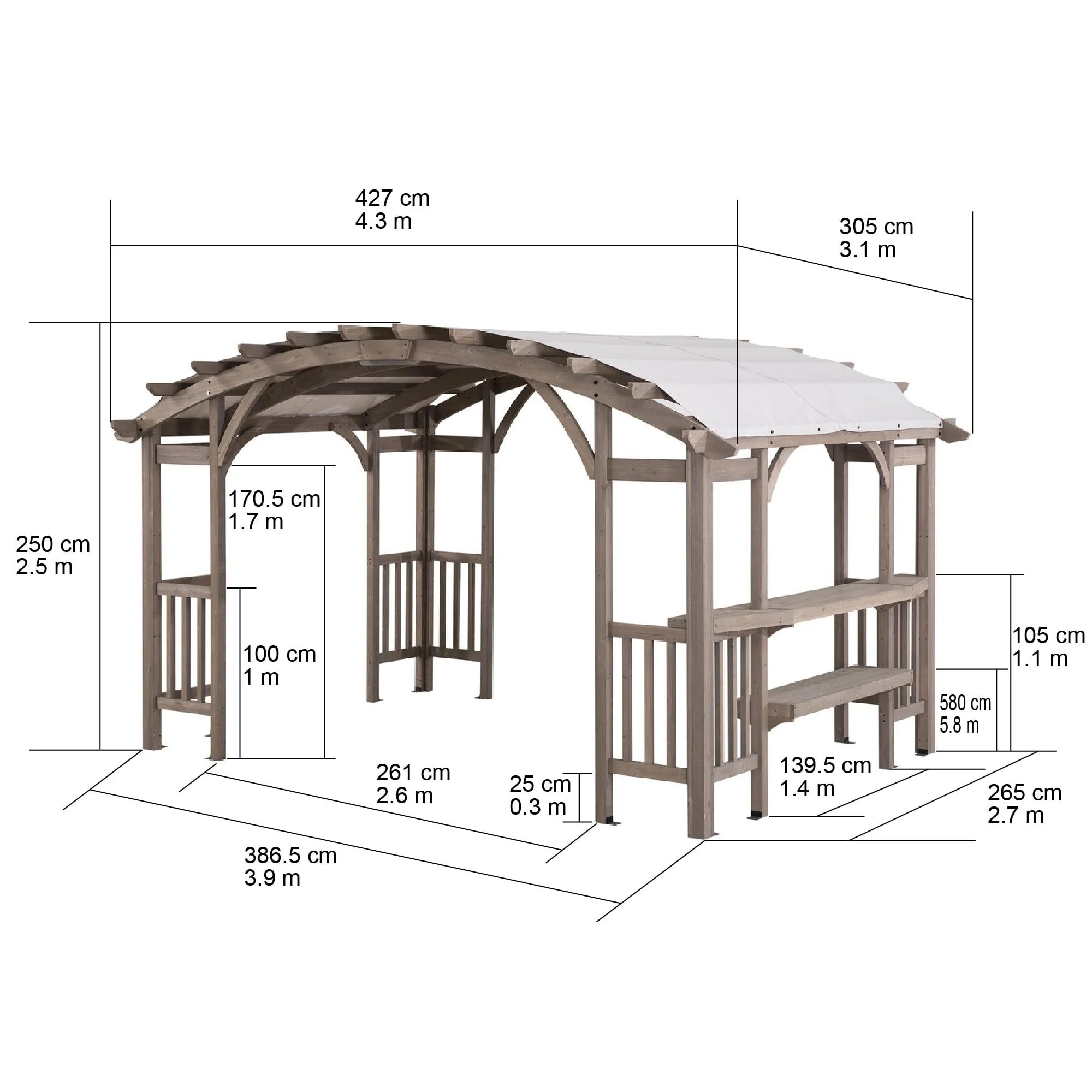 DAJTI Cedar Pergola - 305cm x 427cm - Image 3