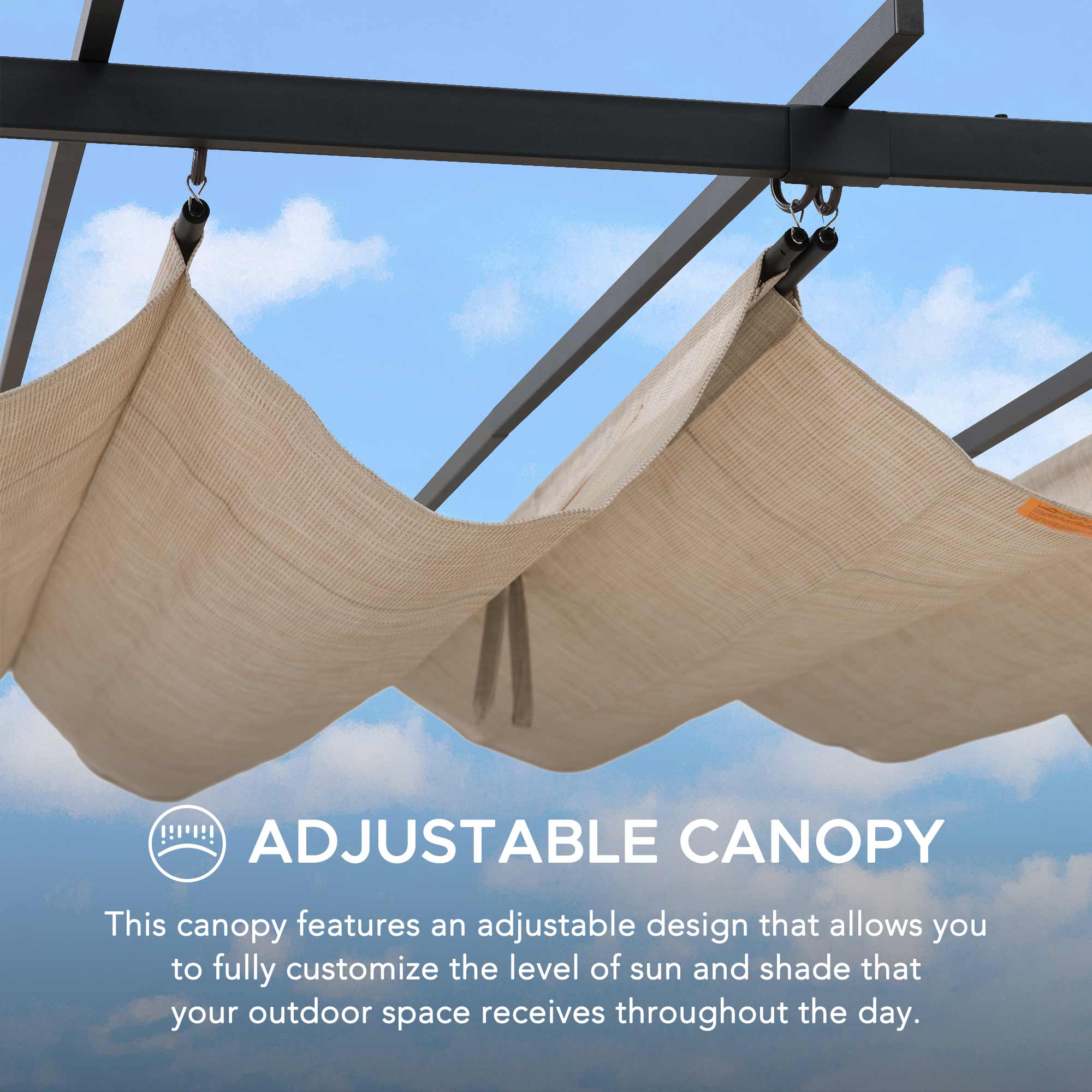 GIONA Steel Pergola - 277cm x 363cm - Image 4