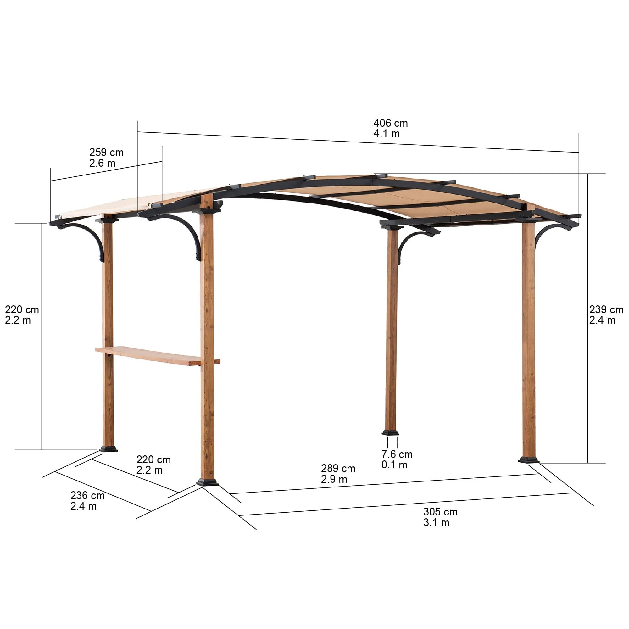 SKUTA Steel Pergola - 259cm x 406cm - Image 3