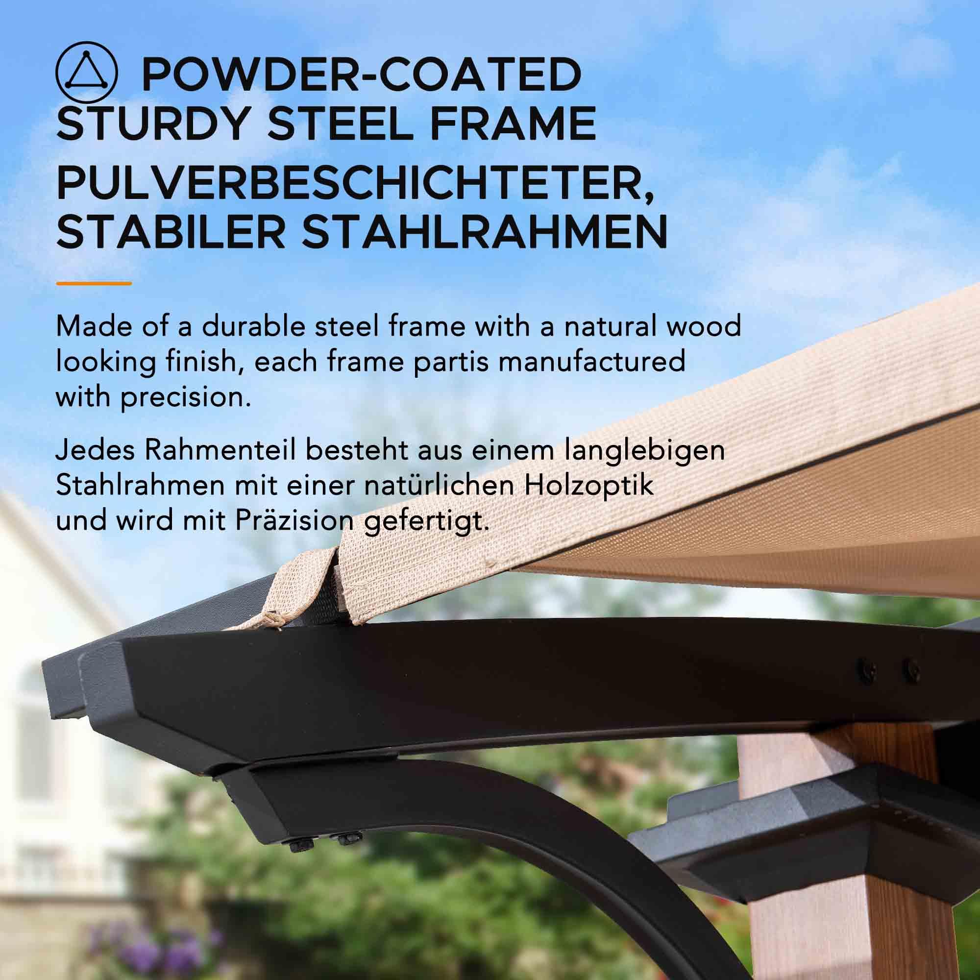 SKUTA Steel Pergola - 259cm x 406cm - Image 6