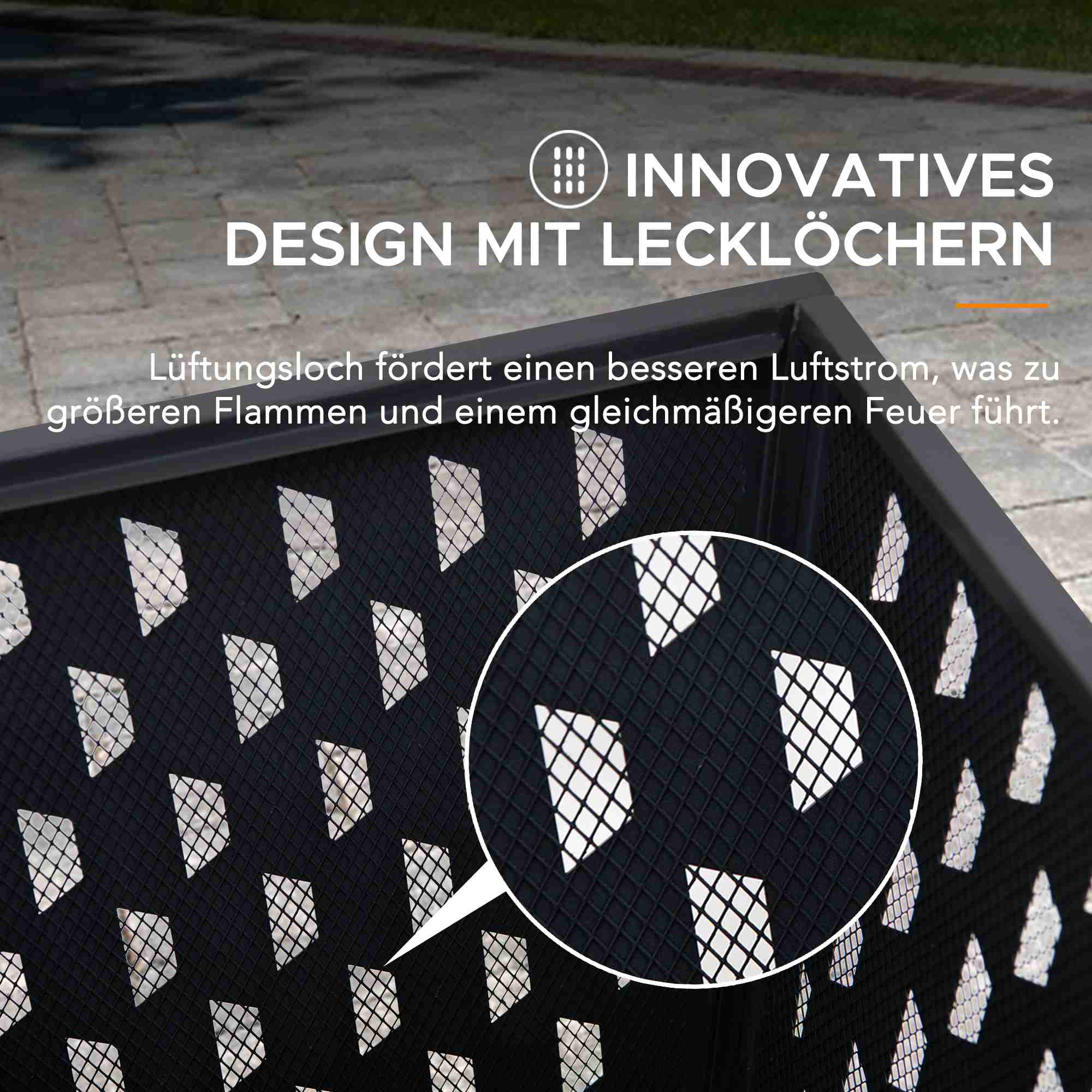 ALBANI Steel Fire Pit - Ø51cm, Black - Image 4