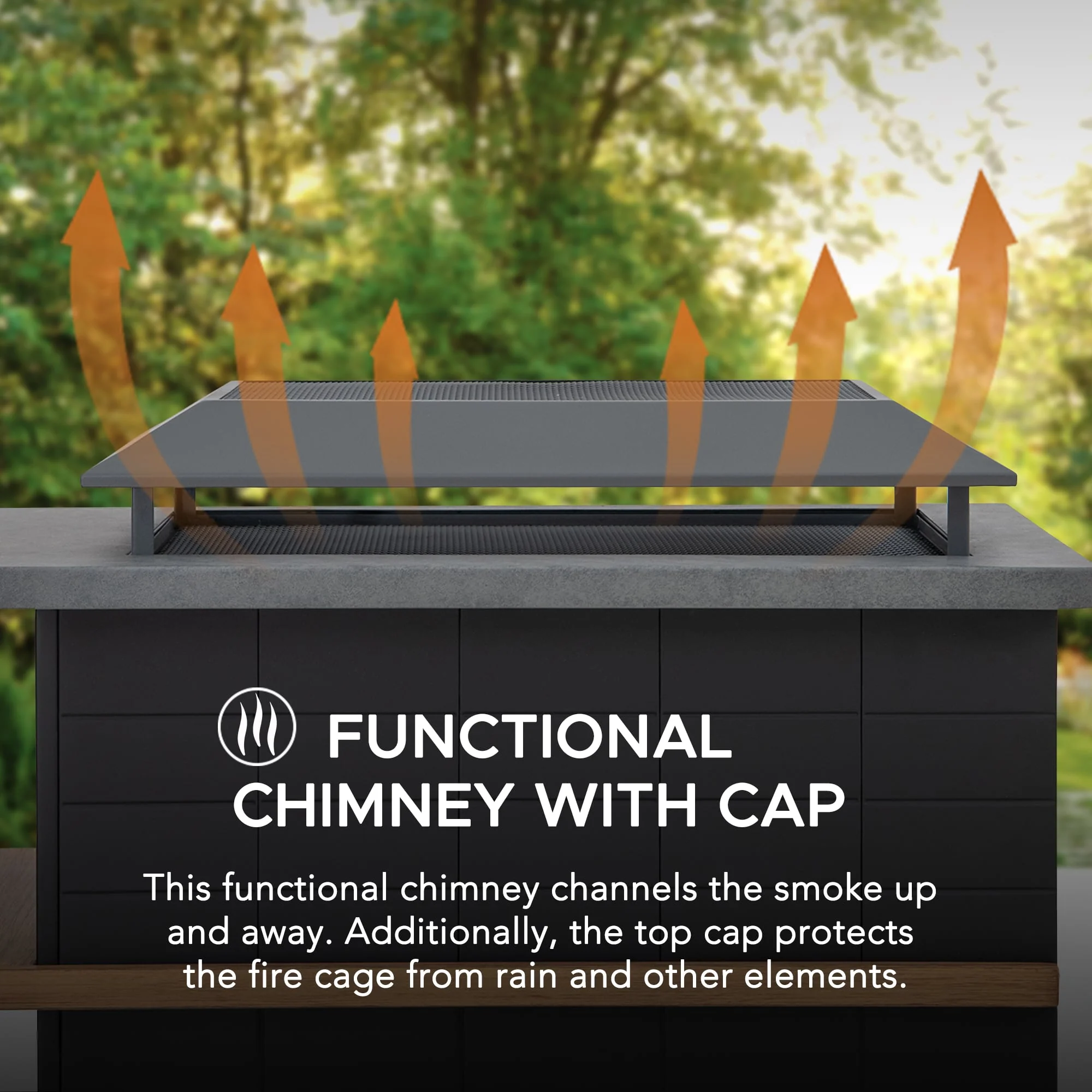 Etna Steel Fireplace - 106cm x 132cm, Black - Image 7