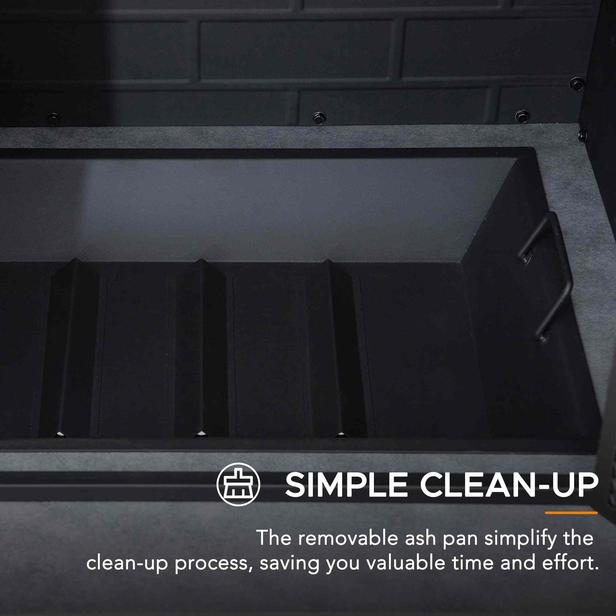 Etna Steel Fireplace - 106cm x 132cm, Black - Image 8