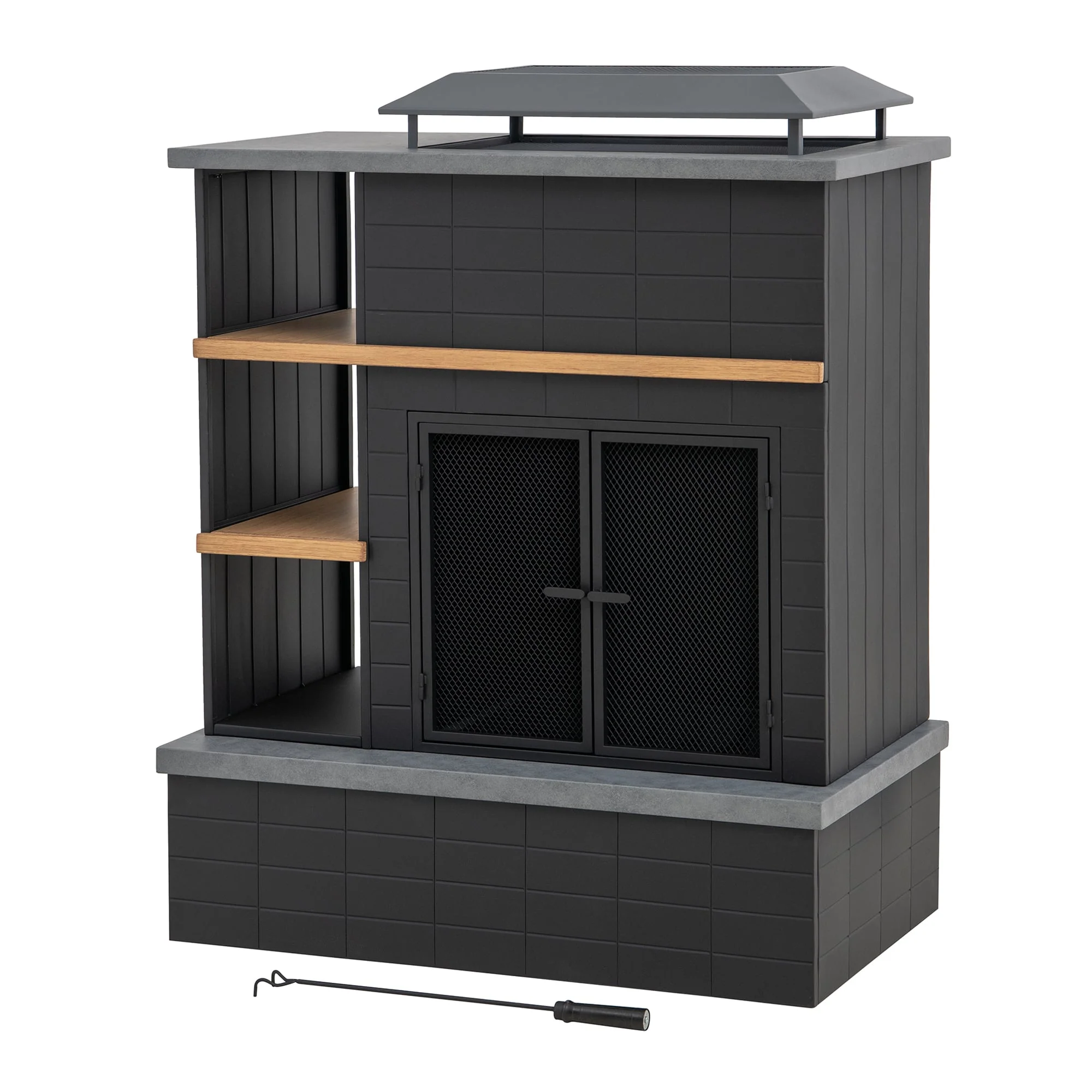 Etna Steel Fireplace - 106cm x 132cm, Black - Image 9