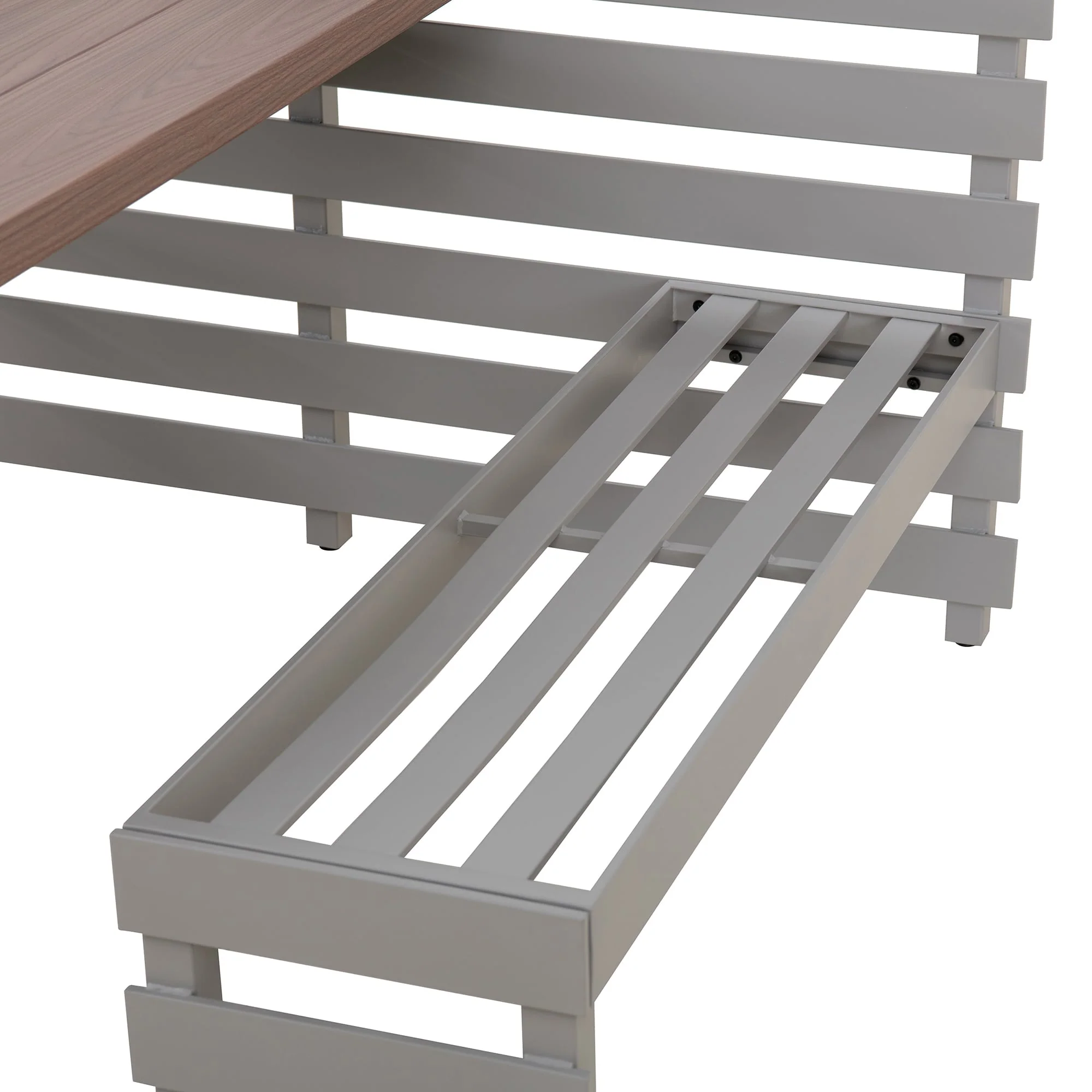 LAGOS Steel Picnic Table Balcony Garden Set - 126cm x 157cm, Grey - Image 12