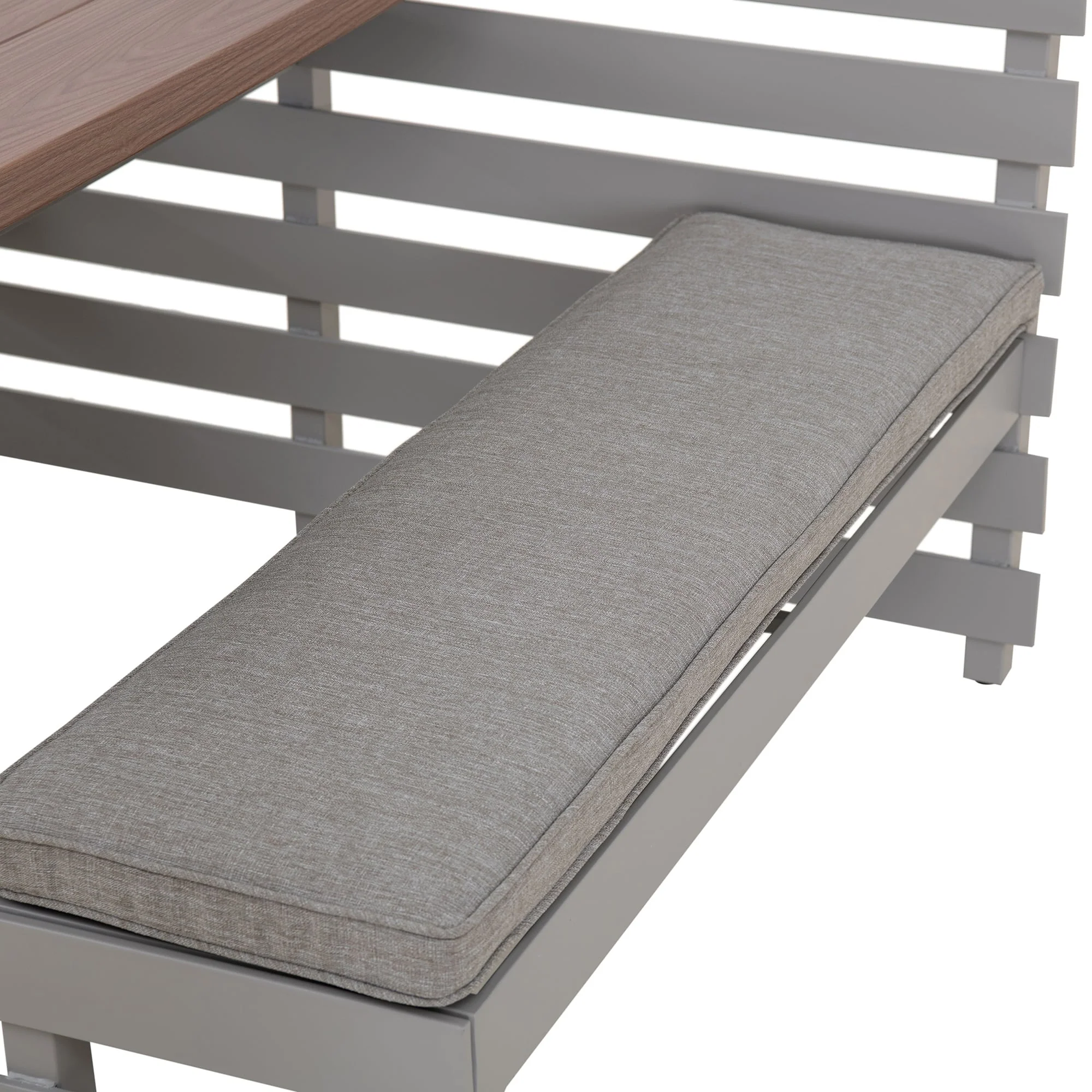 LAGOS Steel Picnic Table Balcony Garden Set - 126cm x 157cm, Grey - Image 8