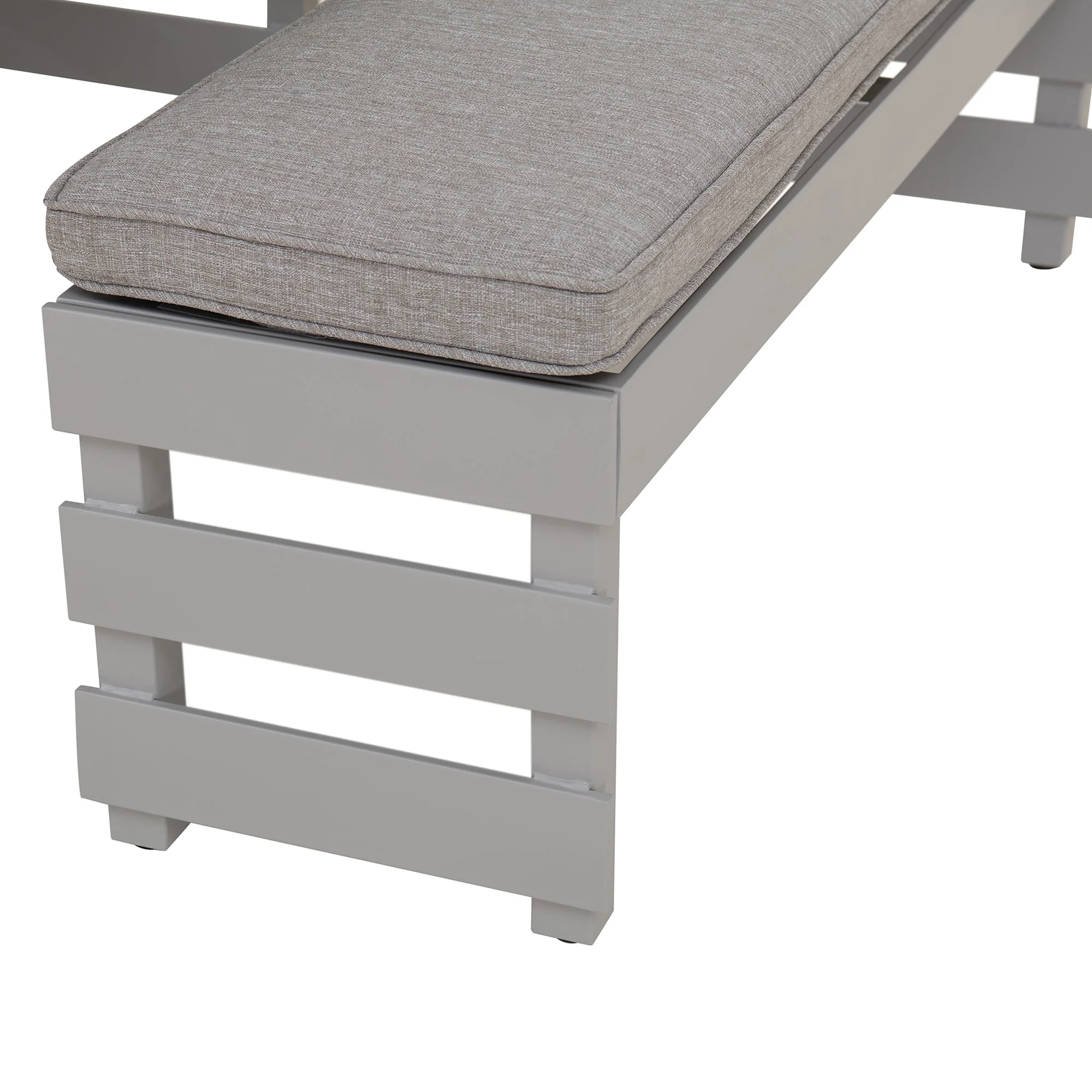 LAGOS Steel Picnic Table Balcony Garden Set - 126cm x 157cm, Grey - Image 9