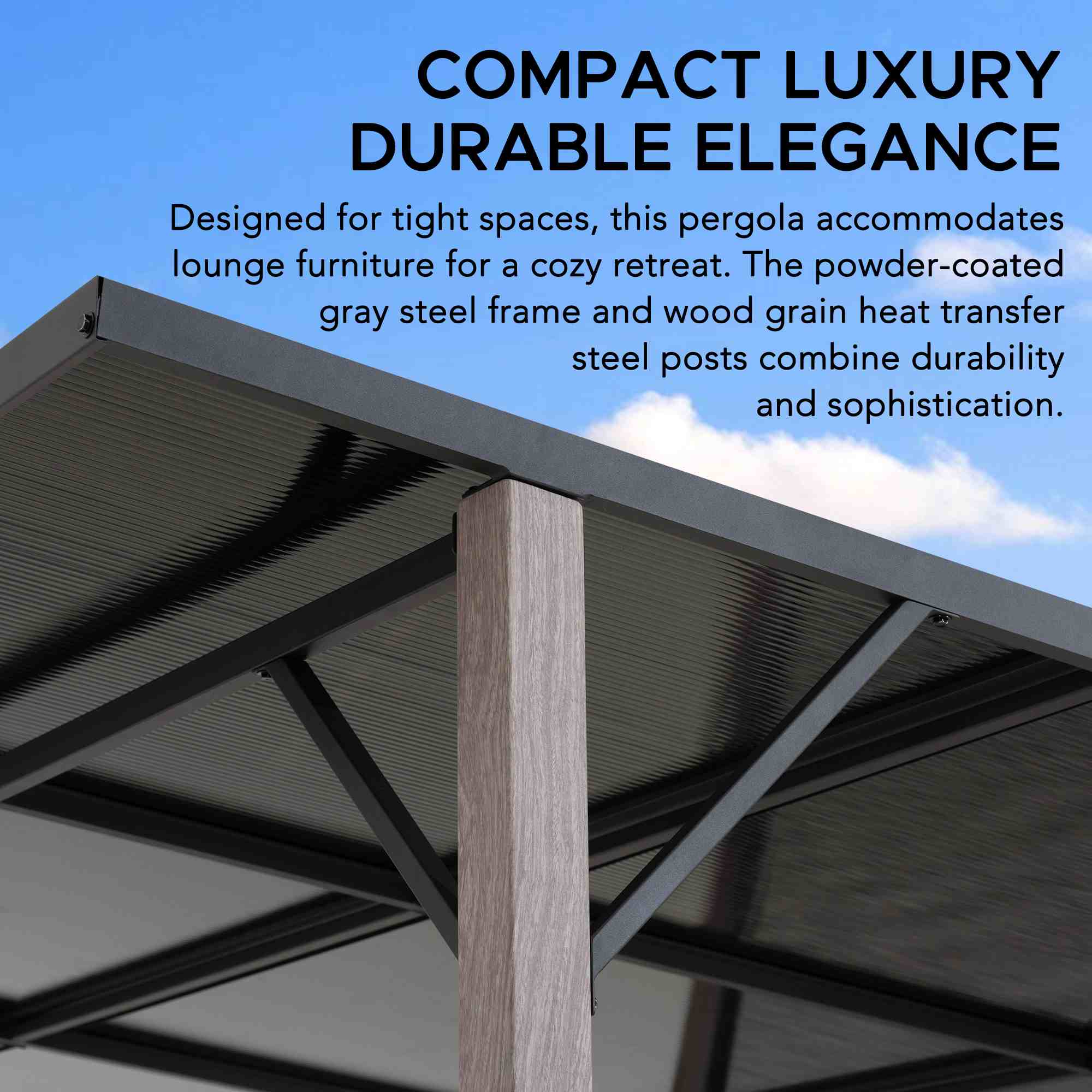 DENALI Steel Whirlpool Pergola - 252cm x 282cm - Image 6